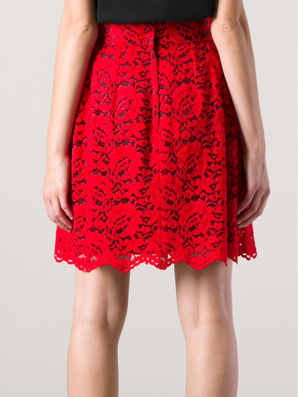 Dolce & gabbana Dolce Gabbana Lace Skirt in Red | Lyst
