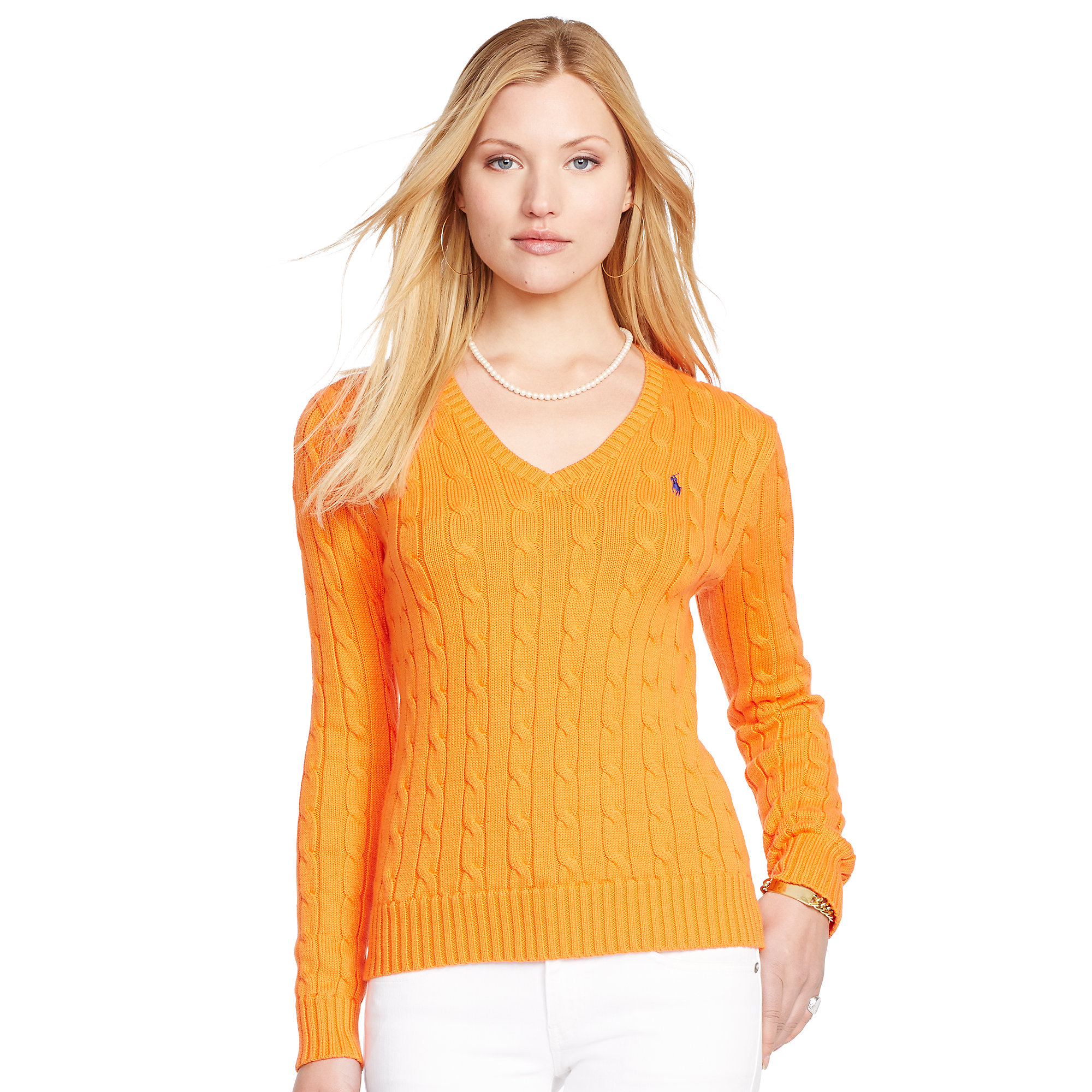 orange polo v neck