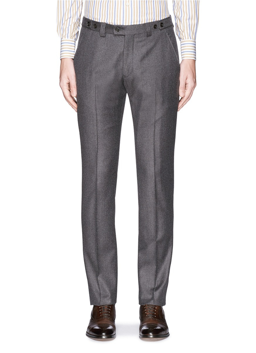 Lyst - Armani Micro Check Virgin Wool Flannel Pants in Gray for Men