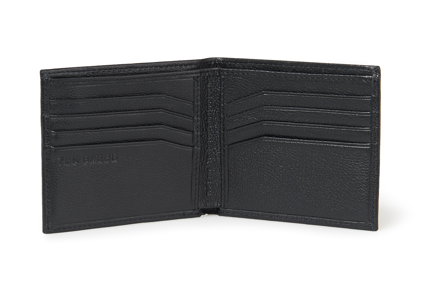 Ted baker Black Bifold Logo Leather Wallet in Black for Men | Lyst