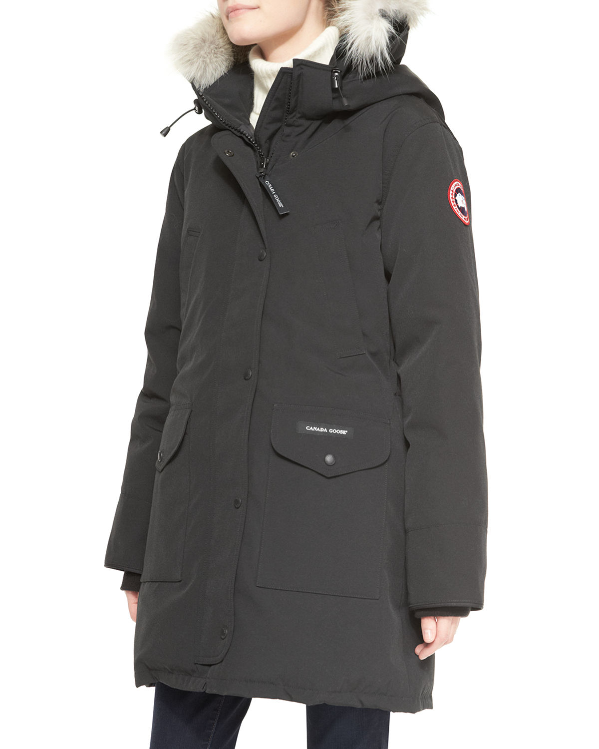Canada goose Trillium Fur-hood Parka Jacket in Black | Lyst