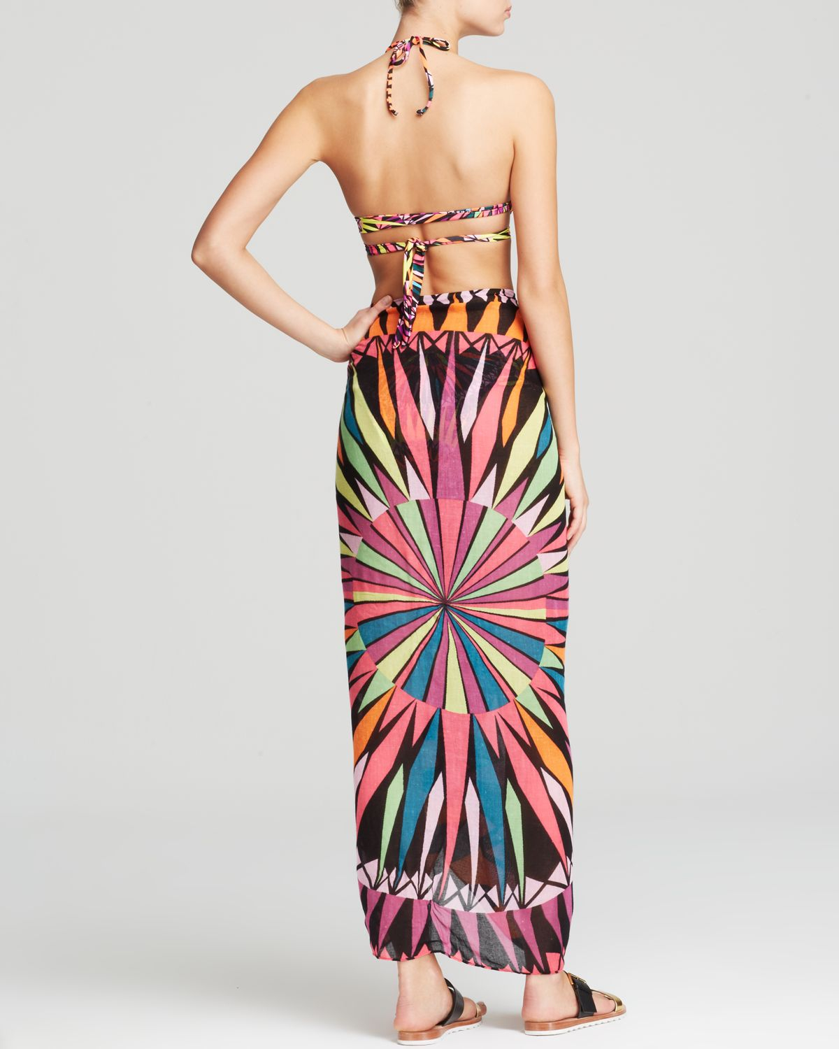 Lyst Mara Hoffman Supernova Black Sarong Swim Cover Up in Black