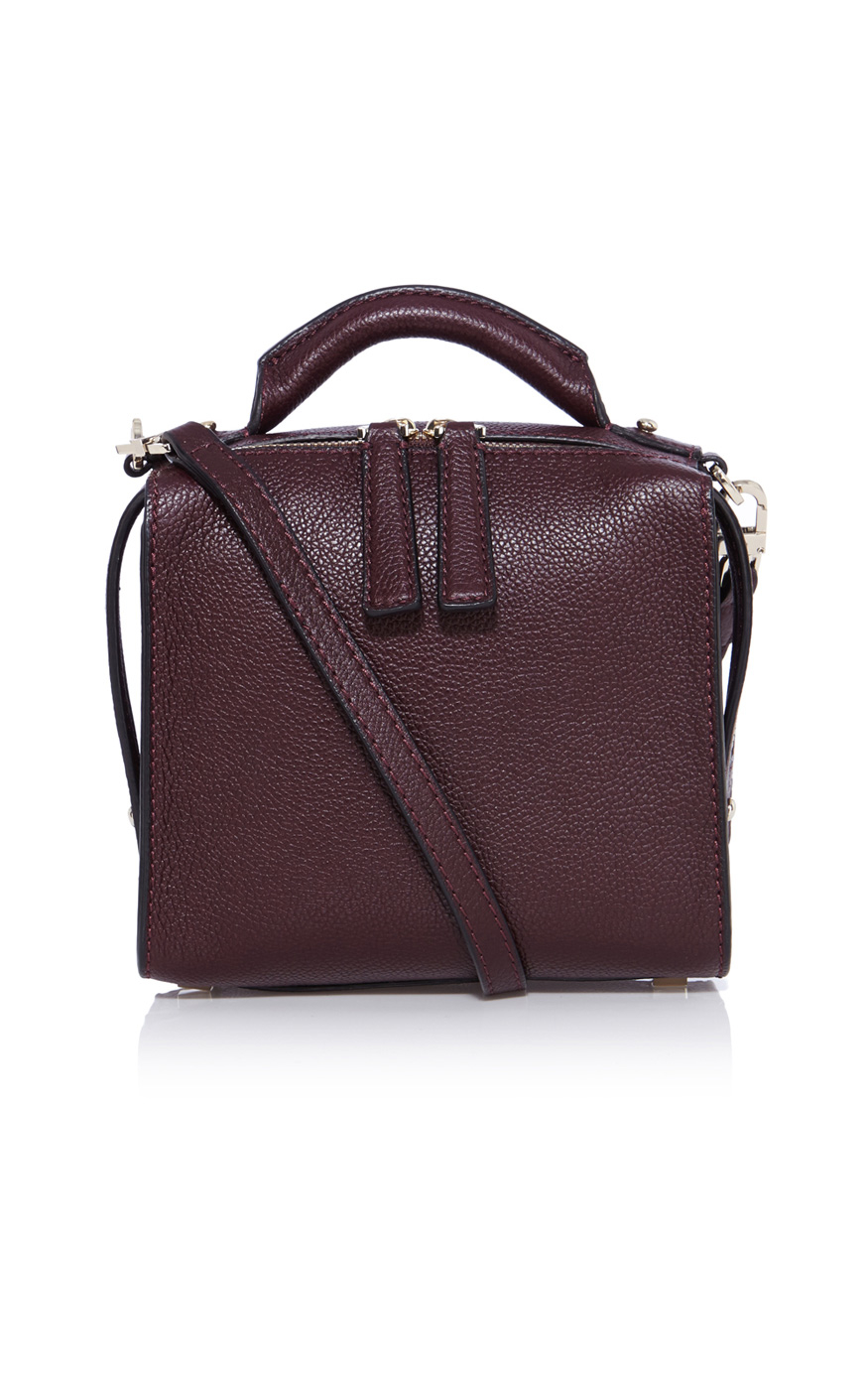 Karen Millen Burgundy Mini Leather Bag in Red - Lyst