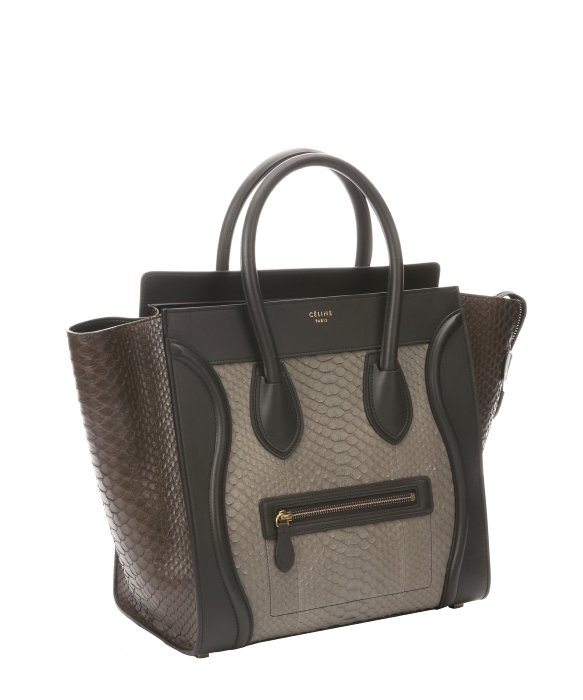 celine bags online review - Cline Khaki Python Mini Luggage Tote Bag in Khaki | Lyst