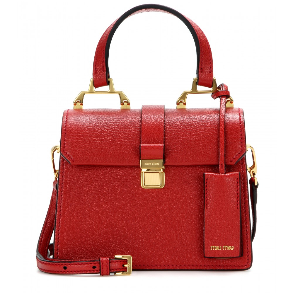 Lyst - Miu Miu Leather Shoulder Bag in Red