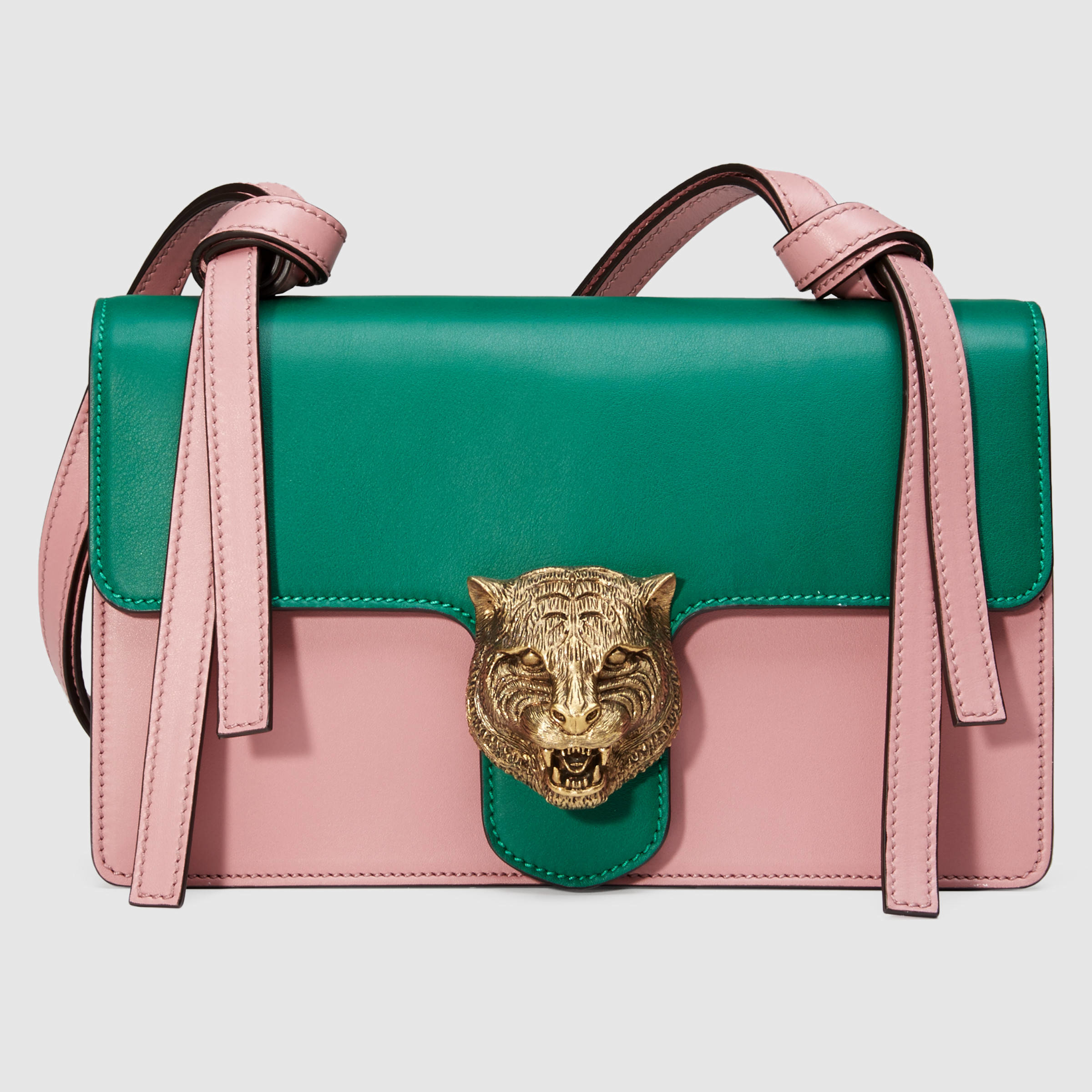 Lyst Gucci Animalier Leather Shoulder Bag In Green Gallery
