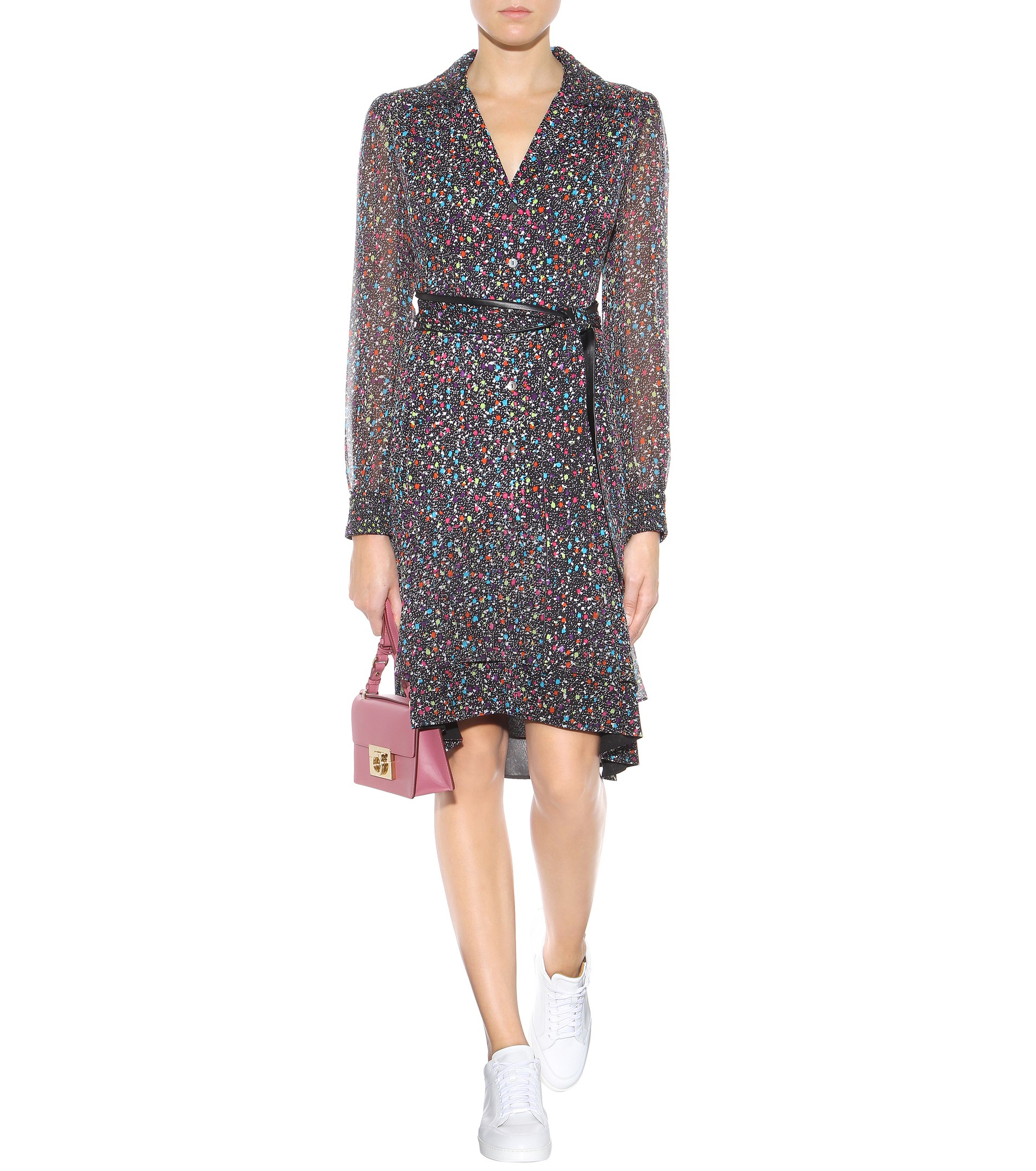 Diane Von Furstenberg Catherine Printed Silk Chiffon Shirt Dress Lyst Gallery