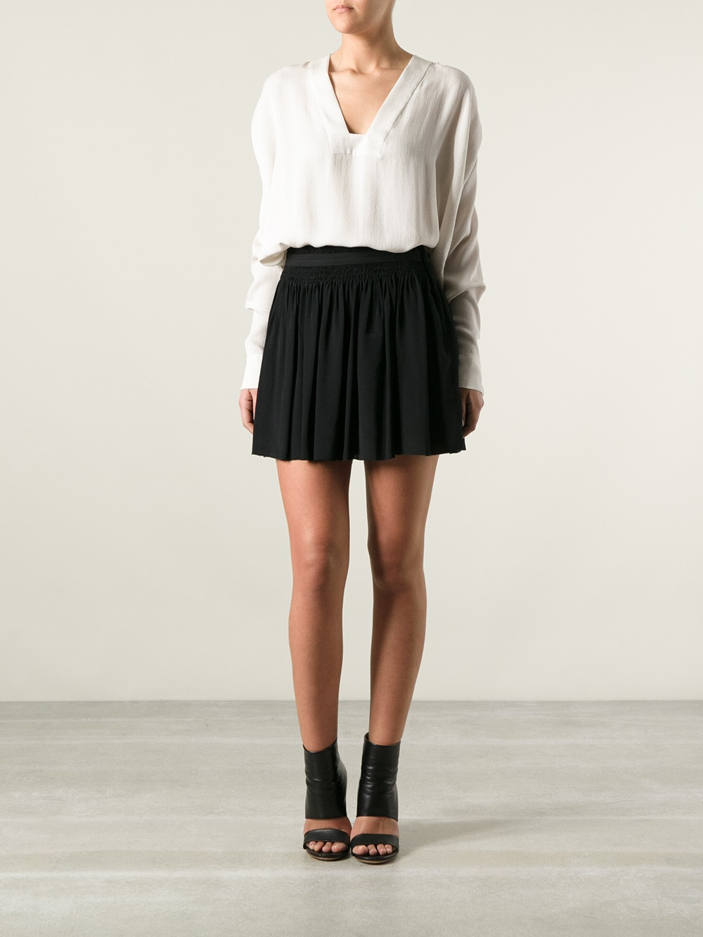 Lyst - Vanessa Bruno Pleated Short Skirt in Black