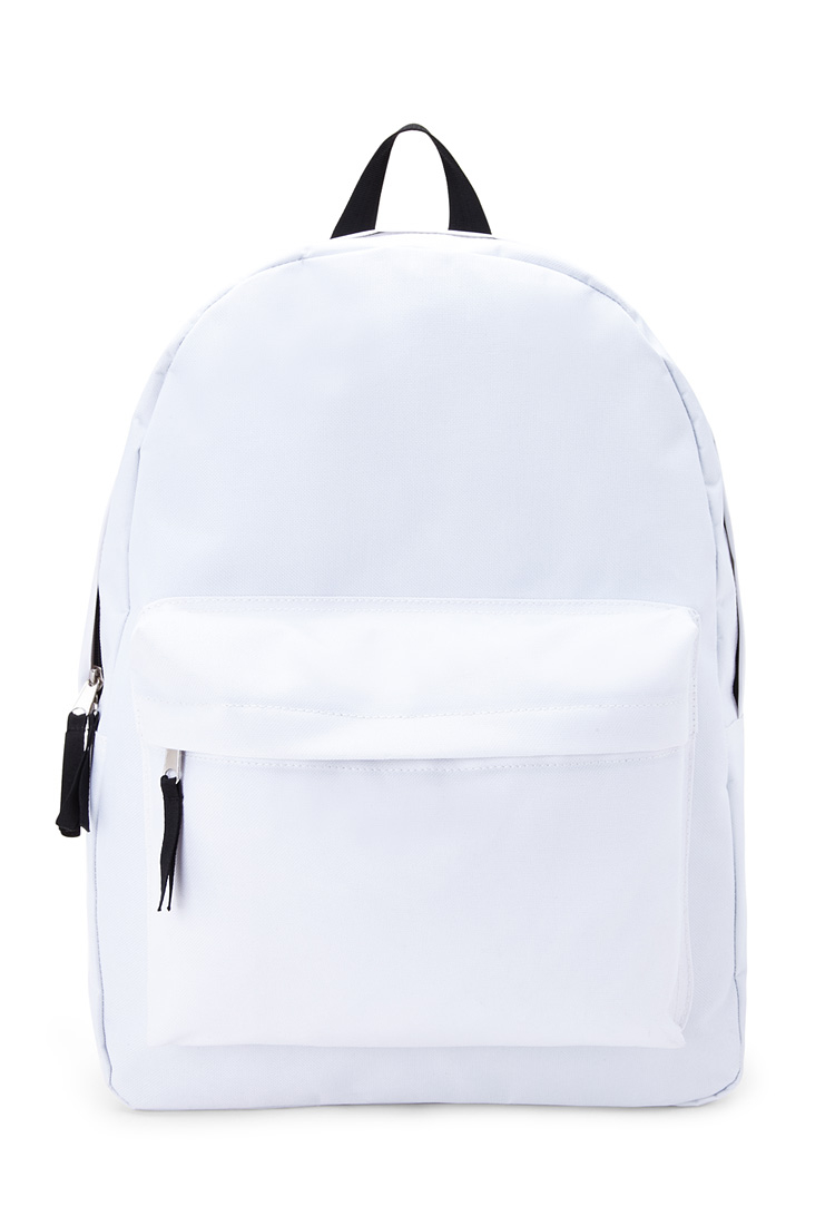 plain white canvas backpack