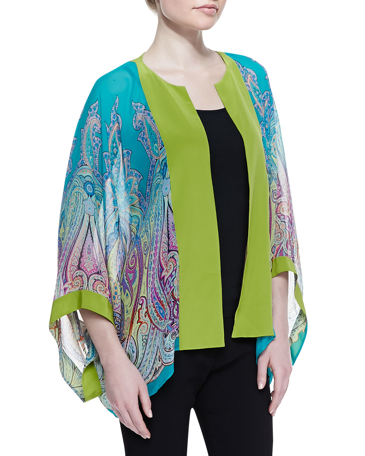 green chiffon jacket