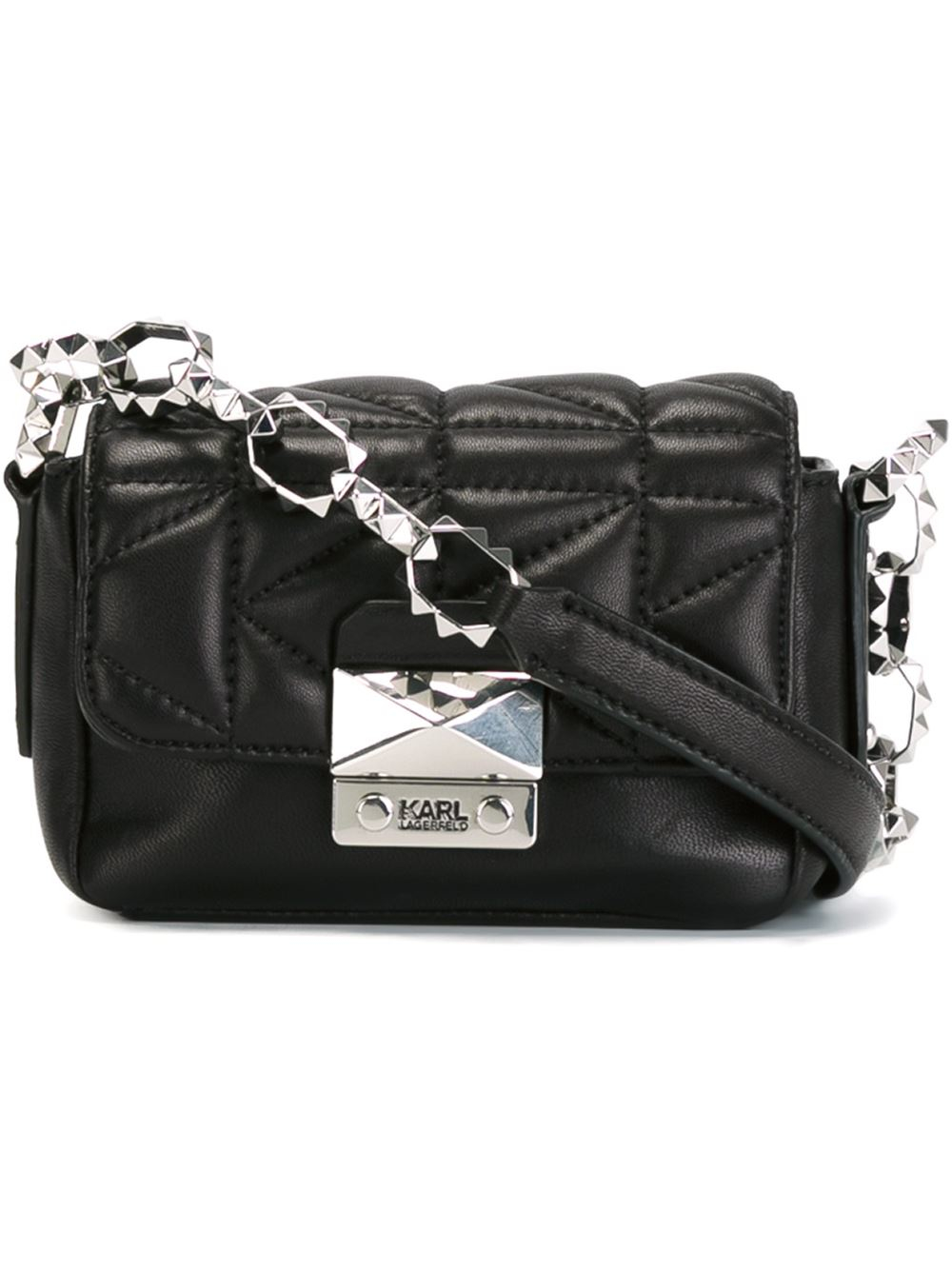 Lyst - Karl Lagerfeld Mini Quilted Cross-Body Bag in Black