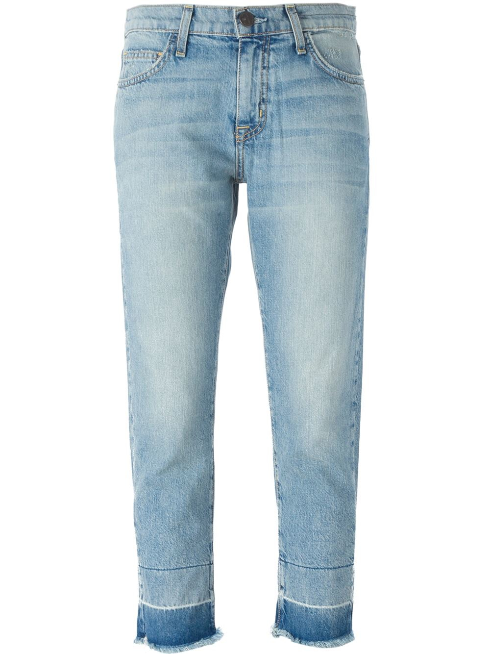 Lyst - Current/Elliott Frayed Edges Cropped Jeans in Blue