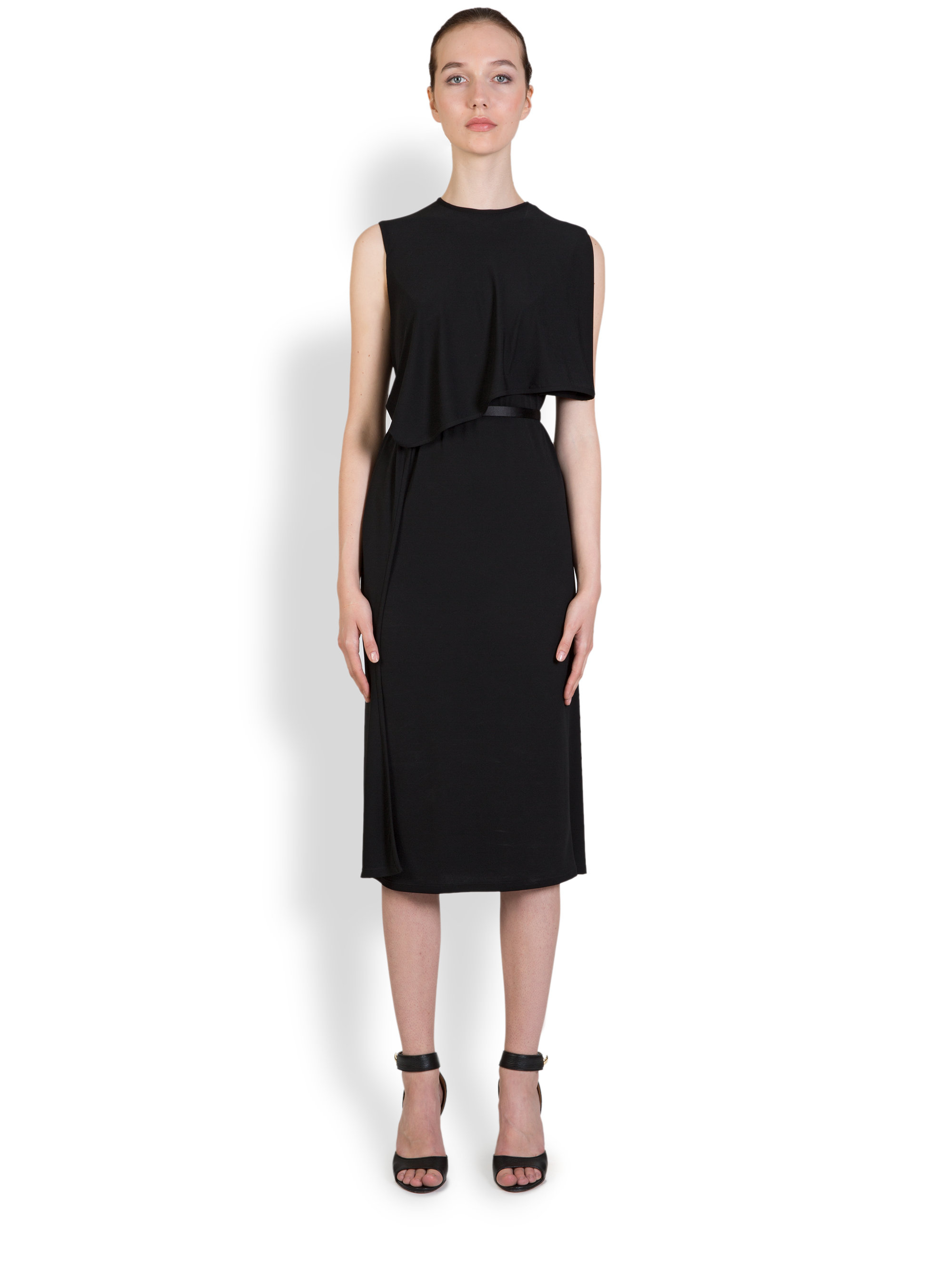 Lyst - Givenchy Capelet Jersey Dress in Black