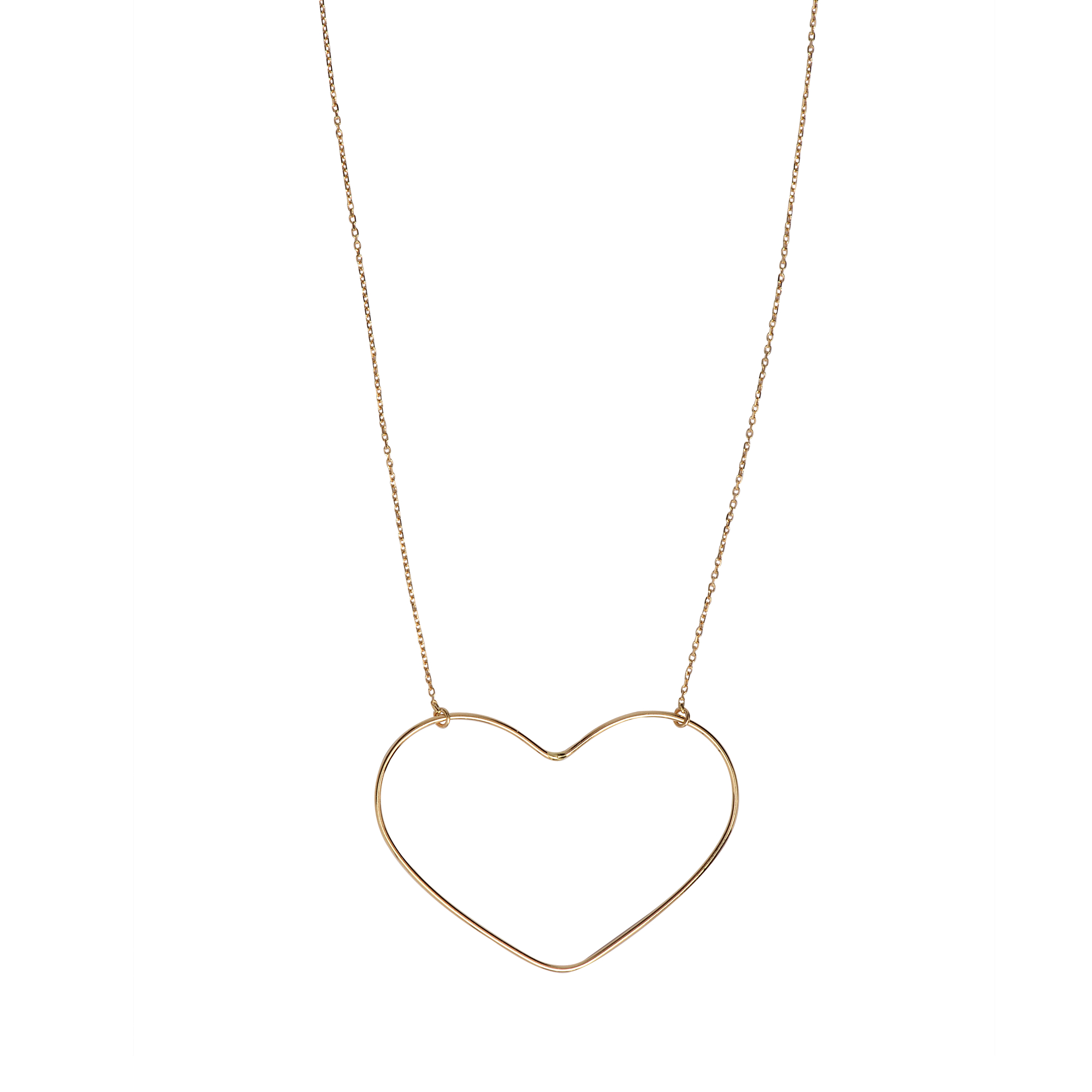 Vanrycke Heart Outline Necklace In Pink Gold in Gold | Lyst