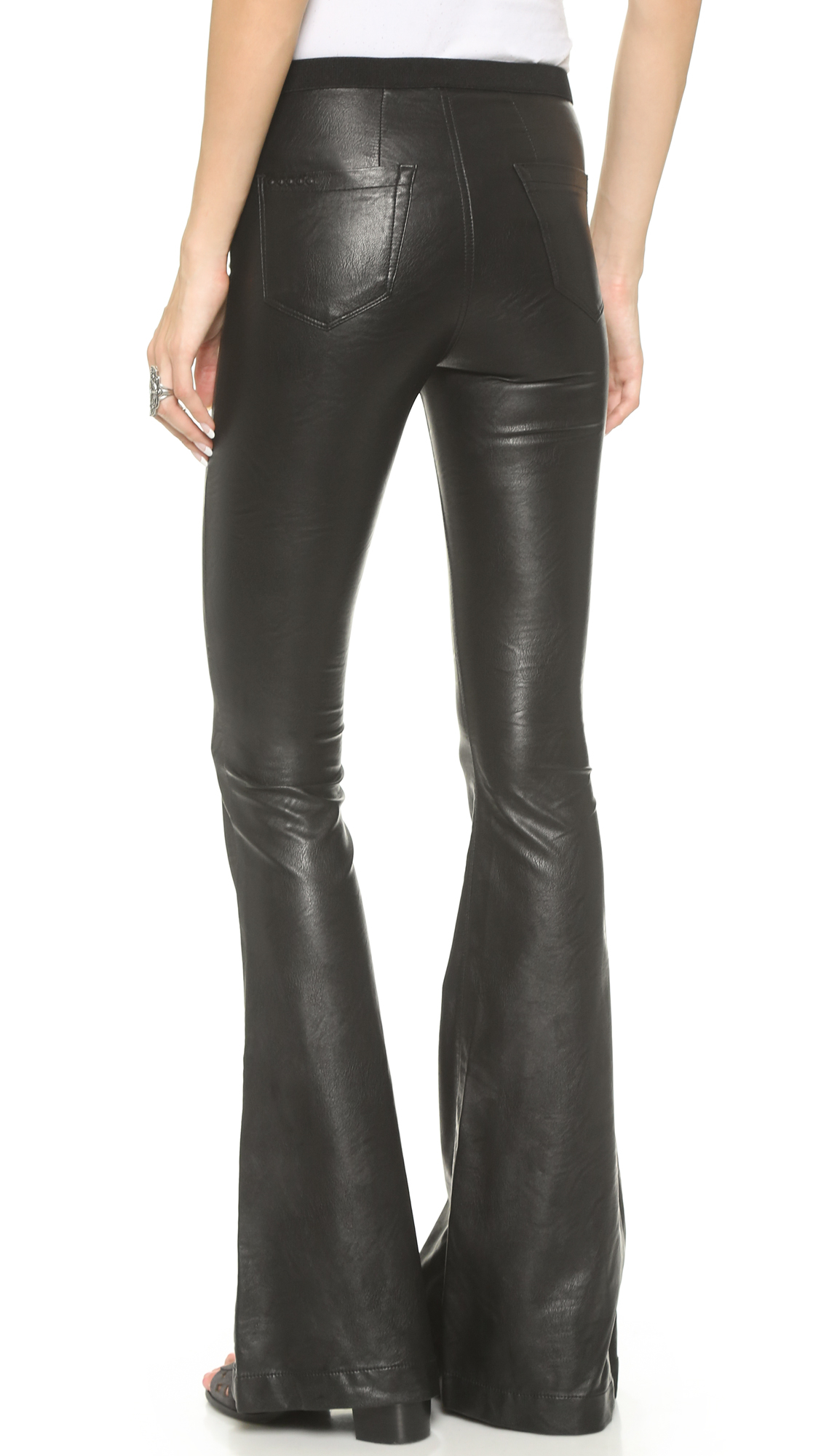 Blank nyc Faux Leather Flare Pants in Black | Lyst