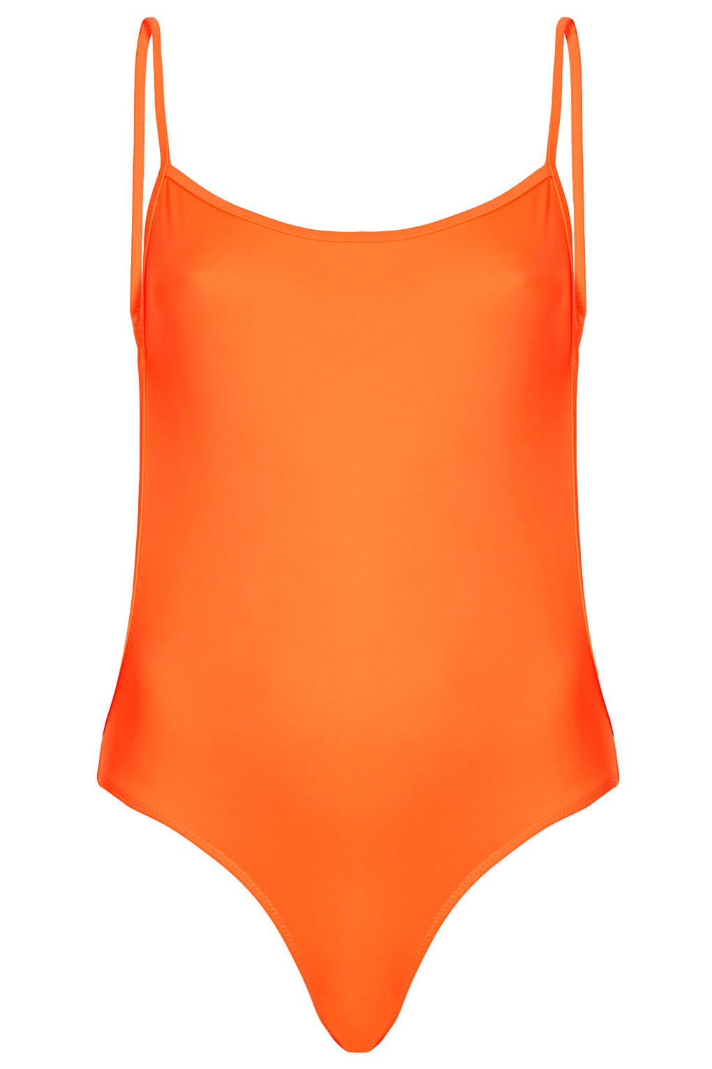 Lyst Topshop Fluro Orange Backless Swimsuit By Ashish X In Orange