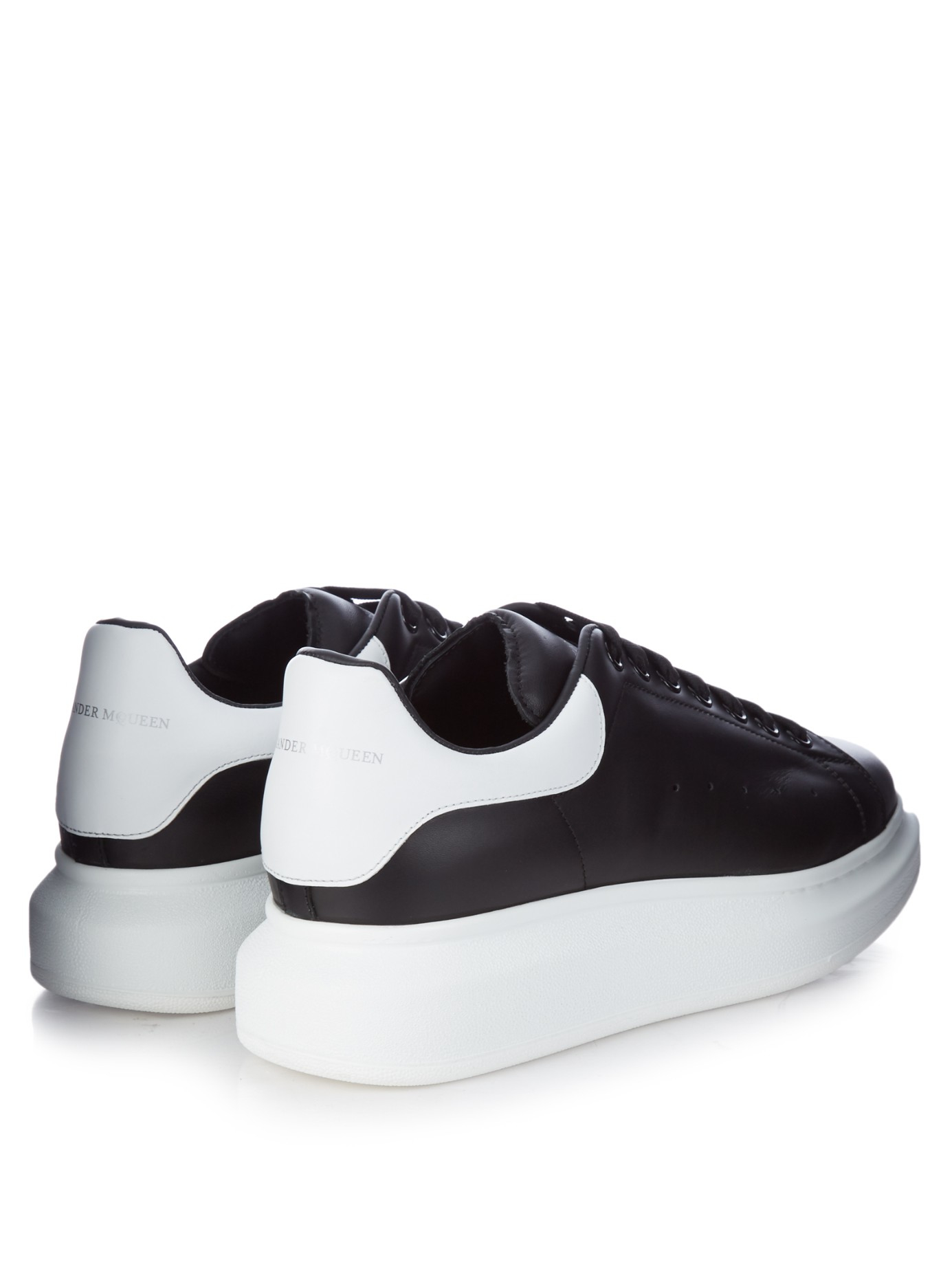 black and white mcqueen trainers