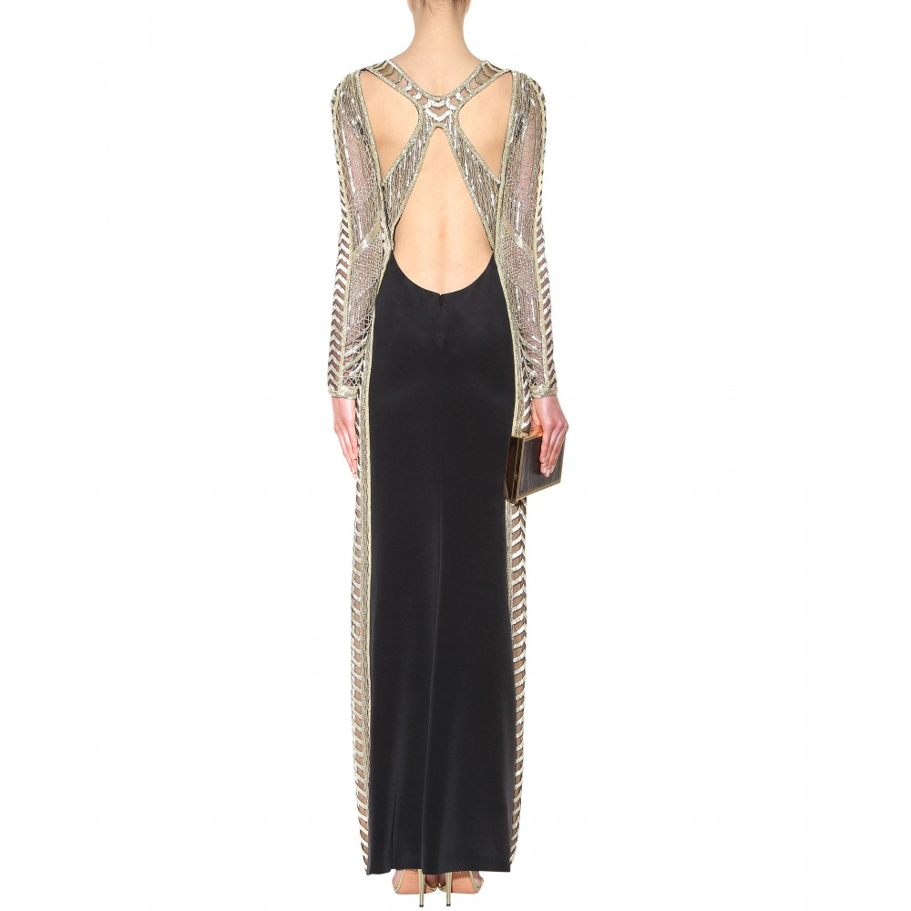 Lyst - Emilio pucci Beaded Silk Gown in Black