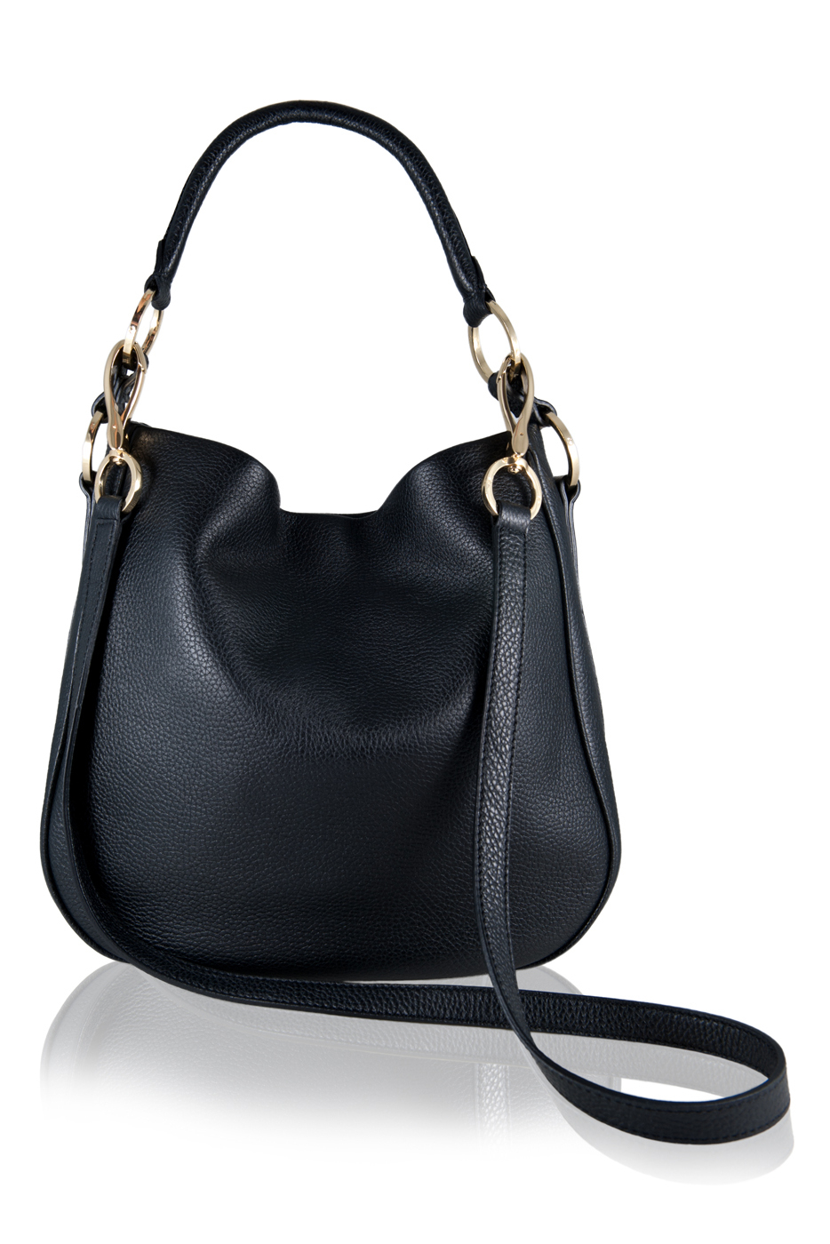 Amanda wakeley Layla Large Leather Hobo Bag in Black | Lyst