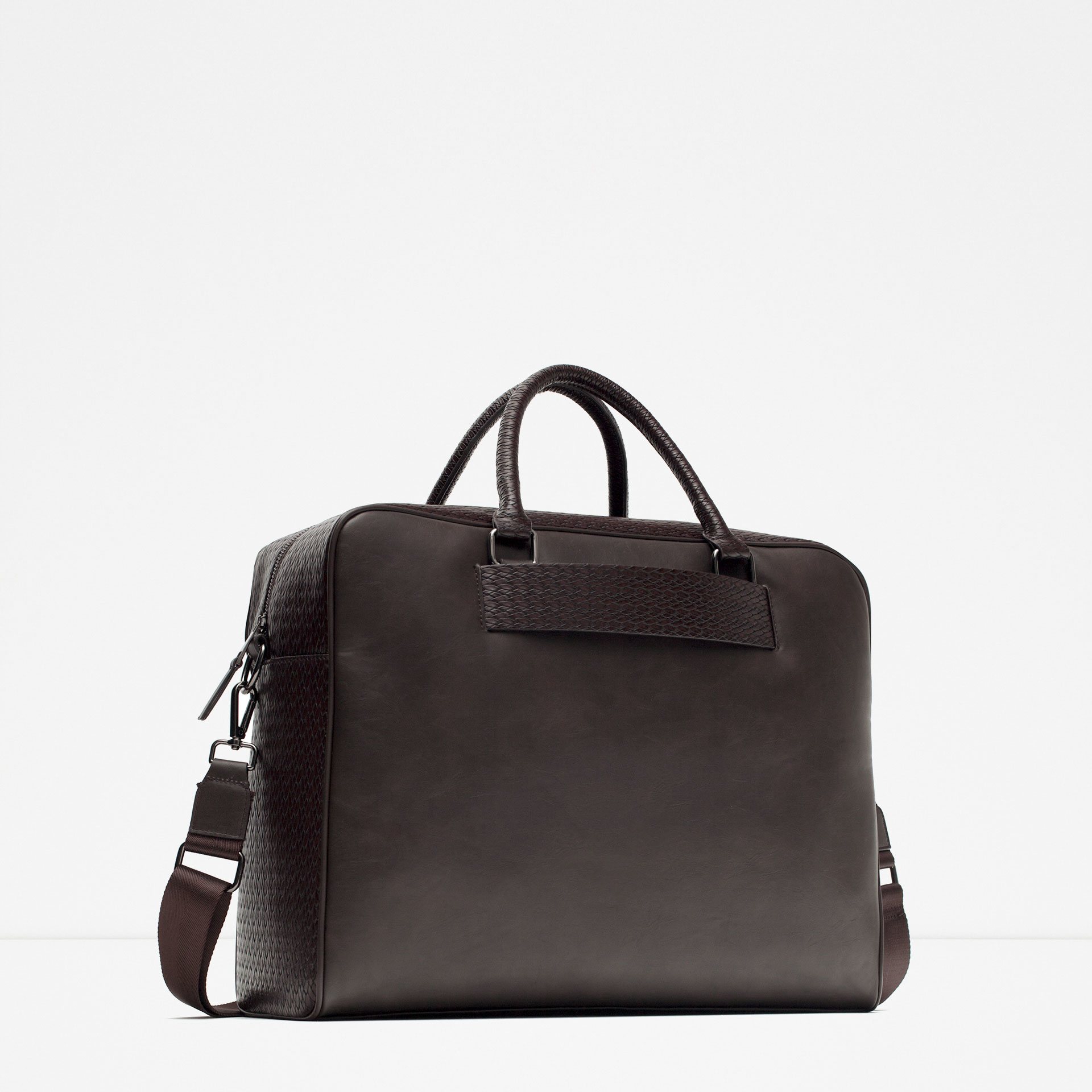 Zara Braided Duffle Bag in Brown for Men Lyst