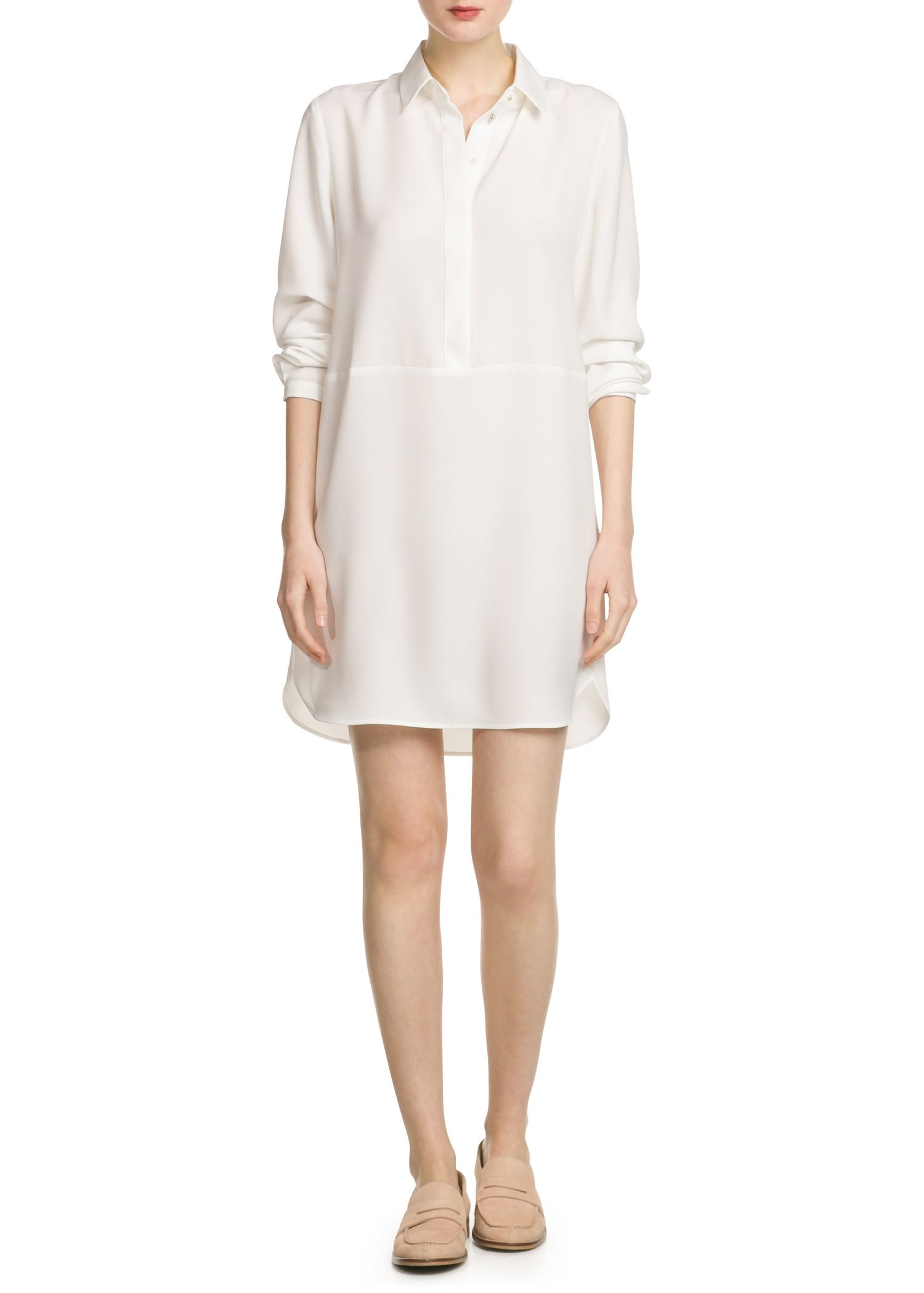 Lyst Mango  Shirt  Dress  in White 