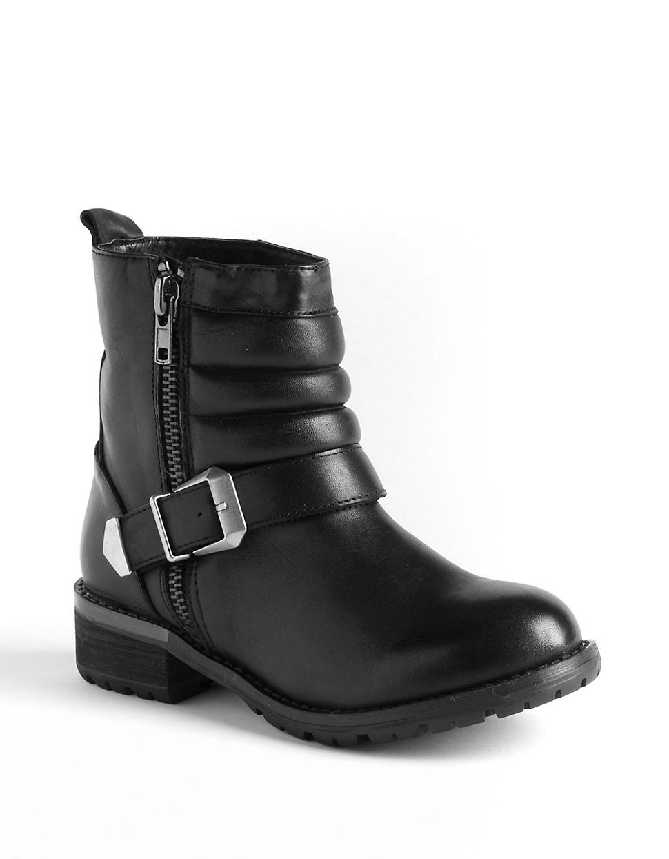 Kelsi Dagger Teegan Leather Moto Boots in Black | Lyst