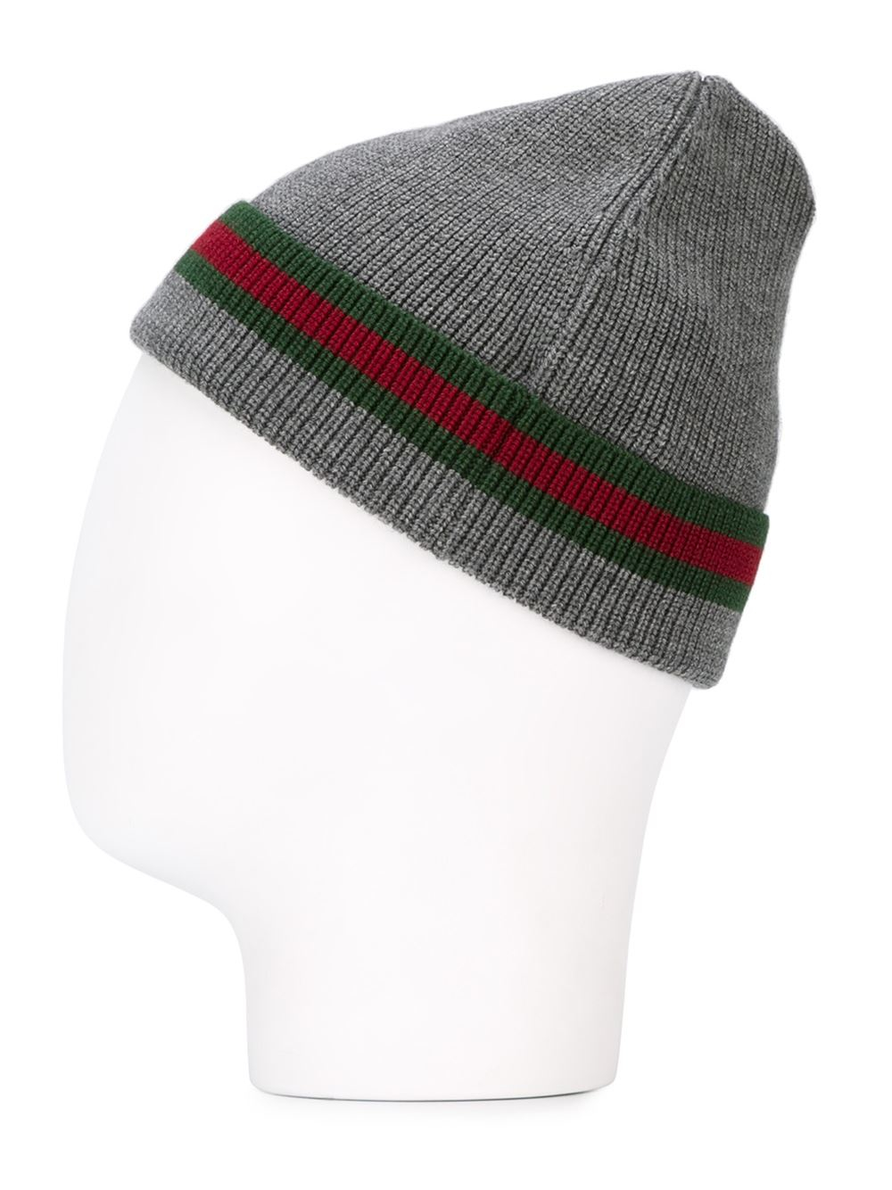 Gucci Wool-silk Beanie Hat in Gray for Men - Lyst