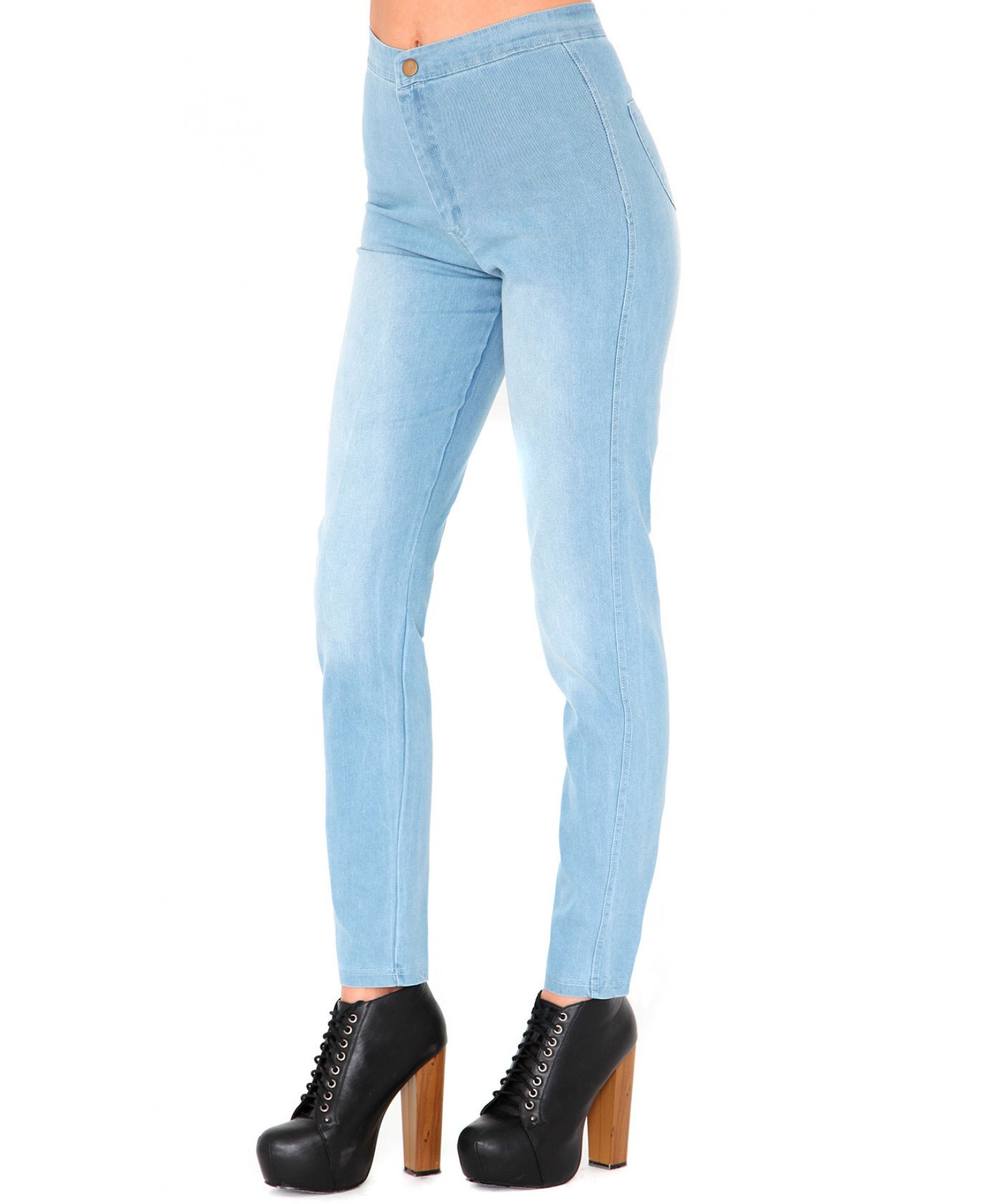 light blue skinny high waisted jeans