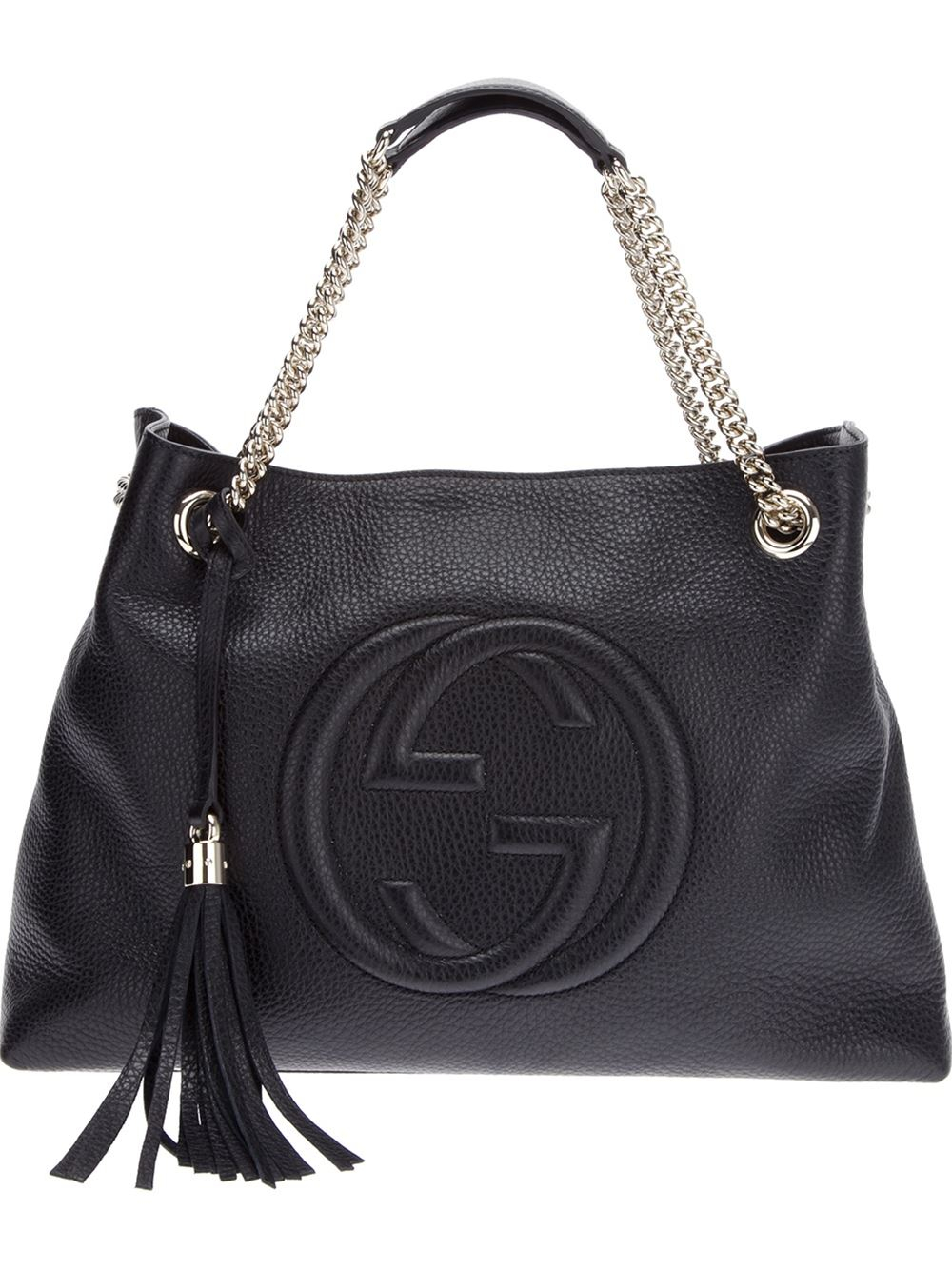 Lyst - Gucci Raised Logo Tote in Black