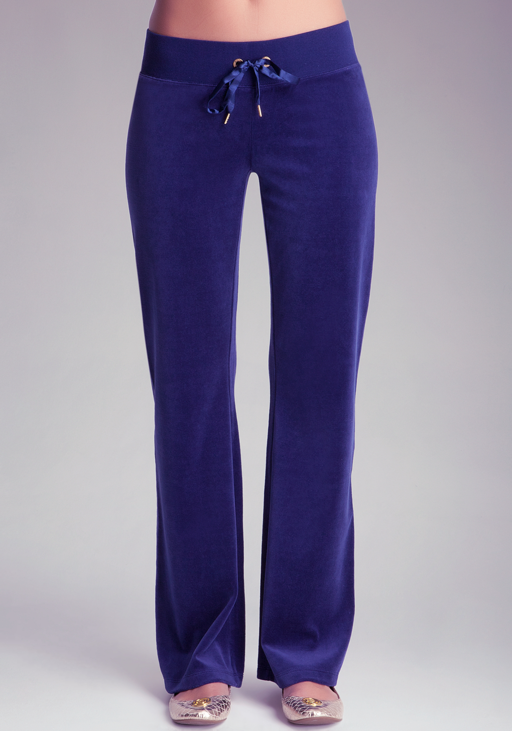 Lyst Bebe Velour Pant in Blue