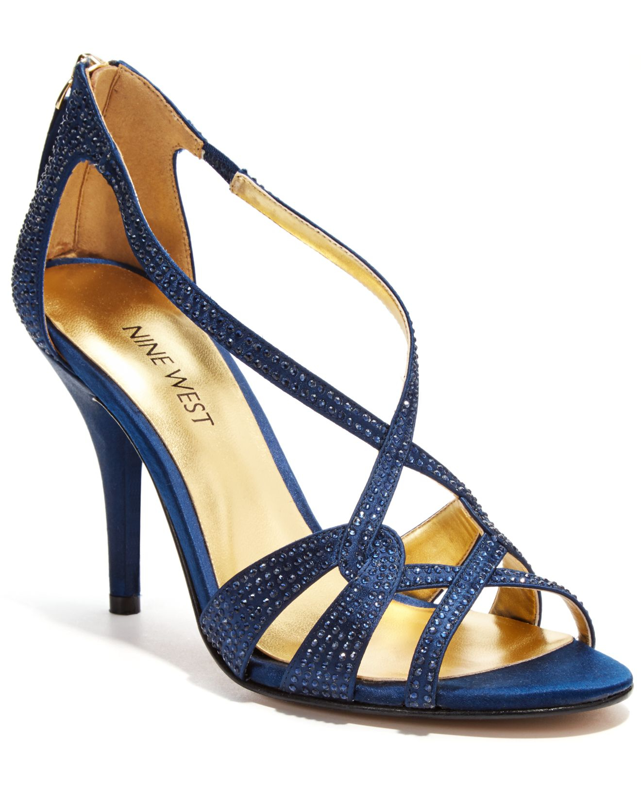 Lyst - Nine West Asvelia Mid Heel Evening Sandals in Blue