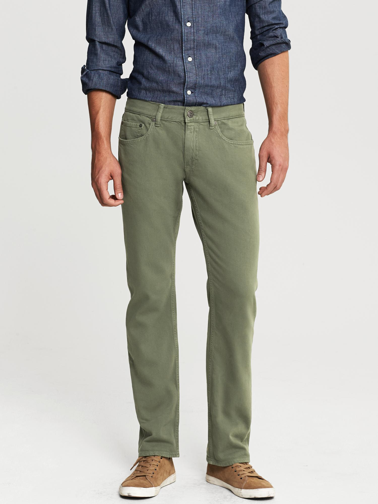 green pocket pants