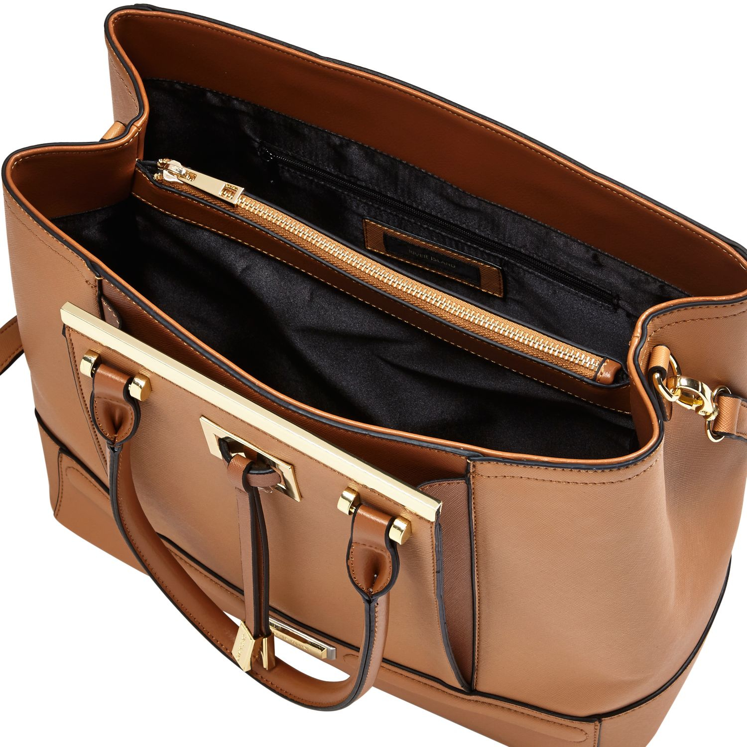 River Island Tan Tan Brown Structured Tote Handbag Product 0 919605334 Normal 
