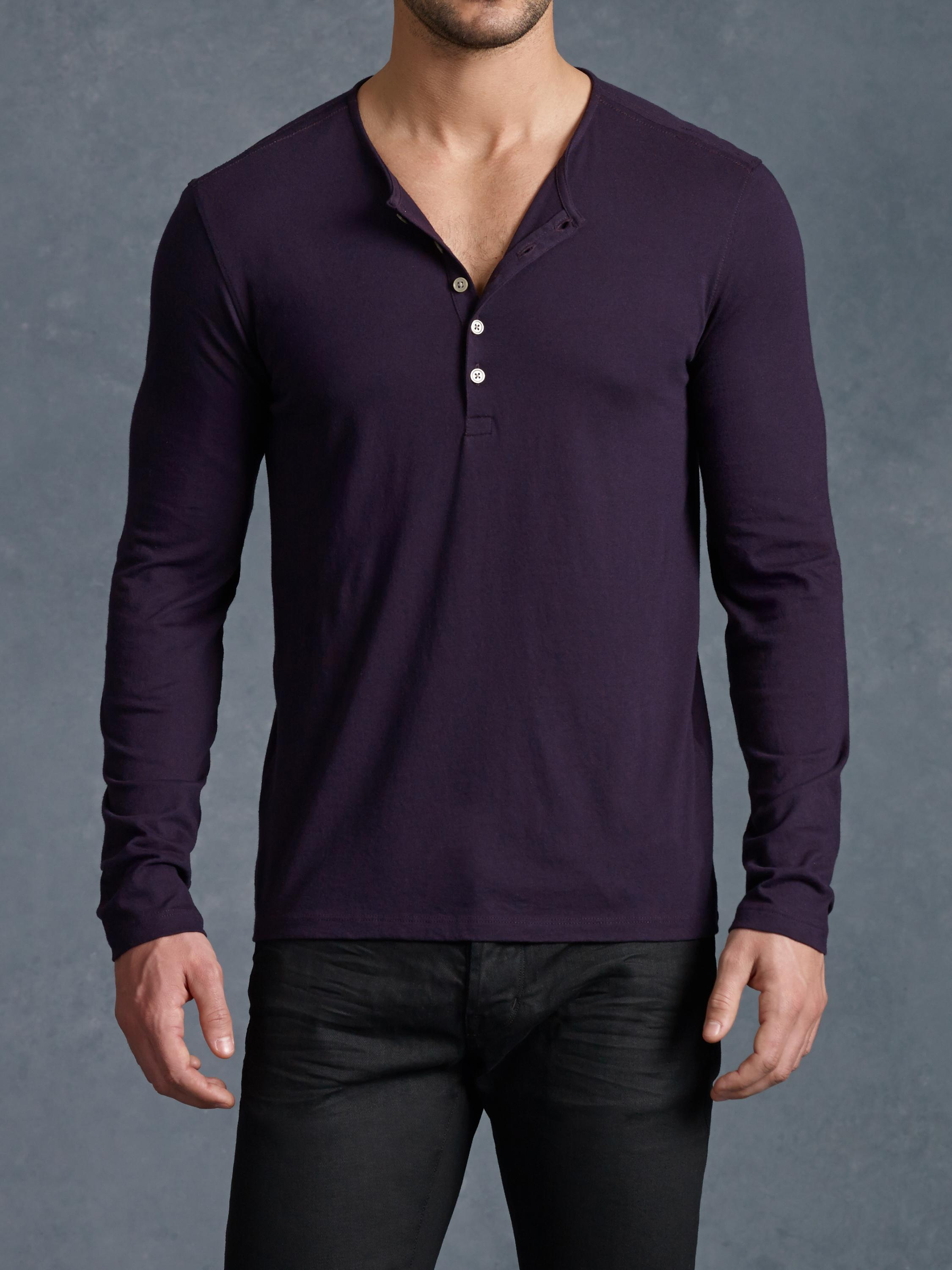 mens henley long sleeve shirts