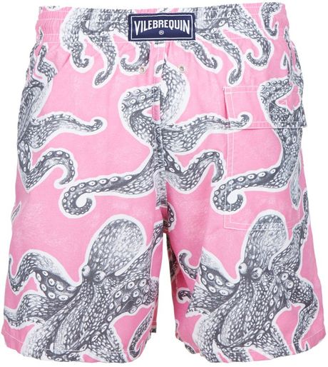 Vilebrequin Octopus Swim Trunks in Pink for Men | Lyst