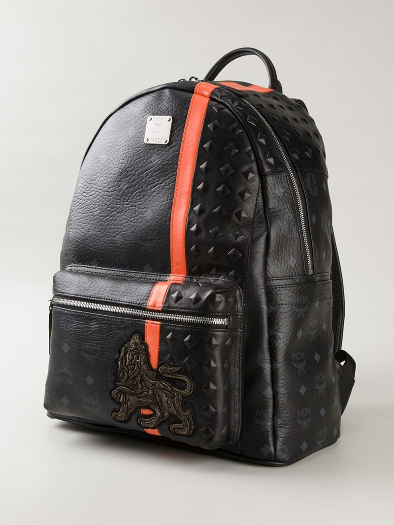 Lyst - Mcm 'Munich Lion' Backpack in Black for Men