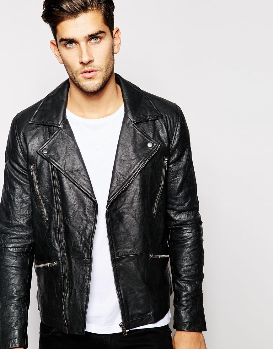 Lyst - Barneys Originals Barney's Leather Jacket Biker in Black for Men