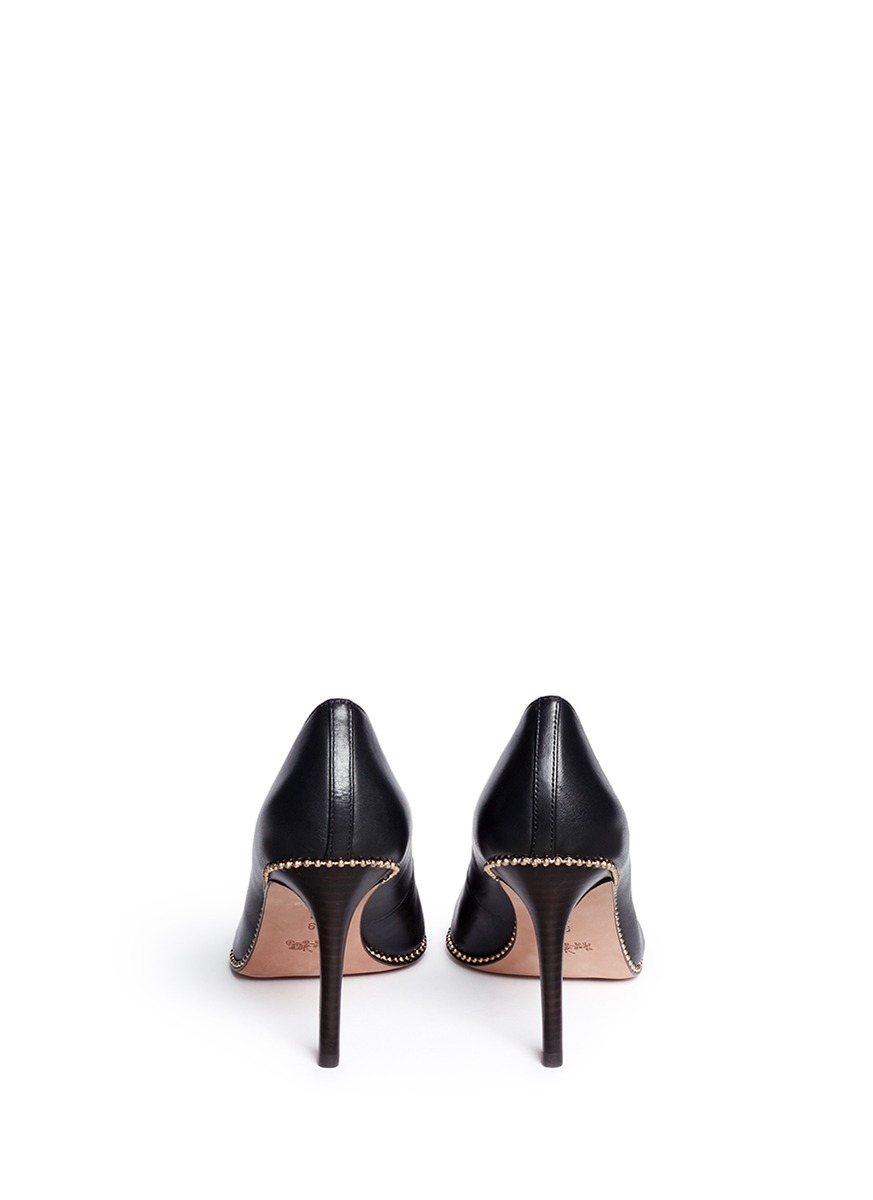 Lyst Coach 'tamera' Bead Chain Trim Leather Pumps in Black
