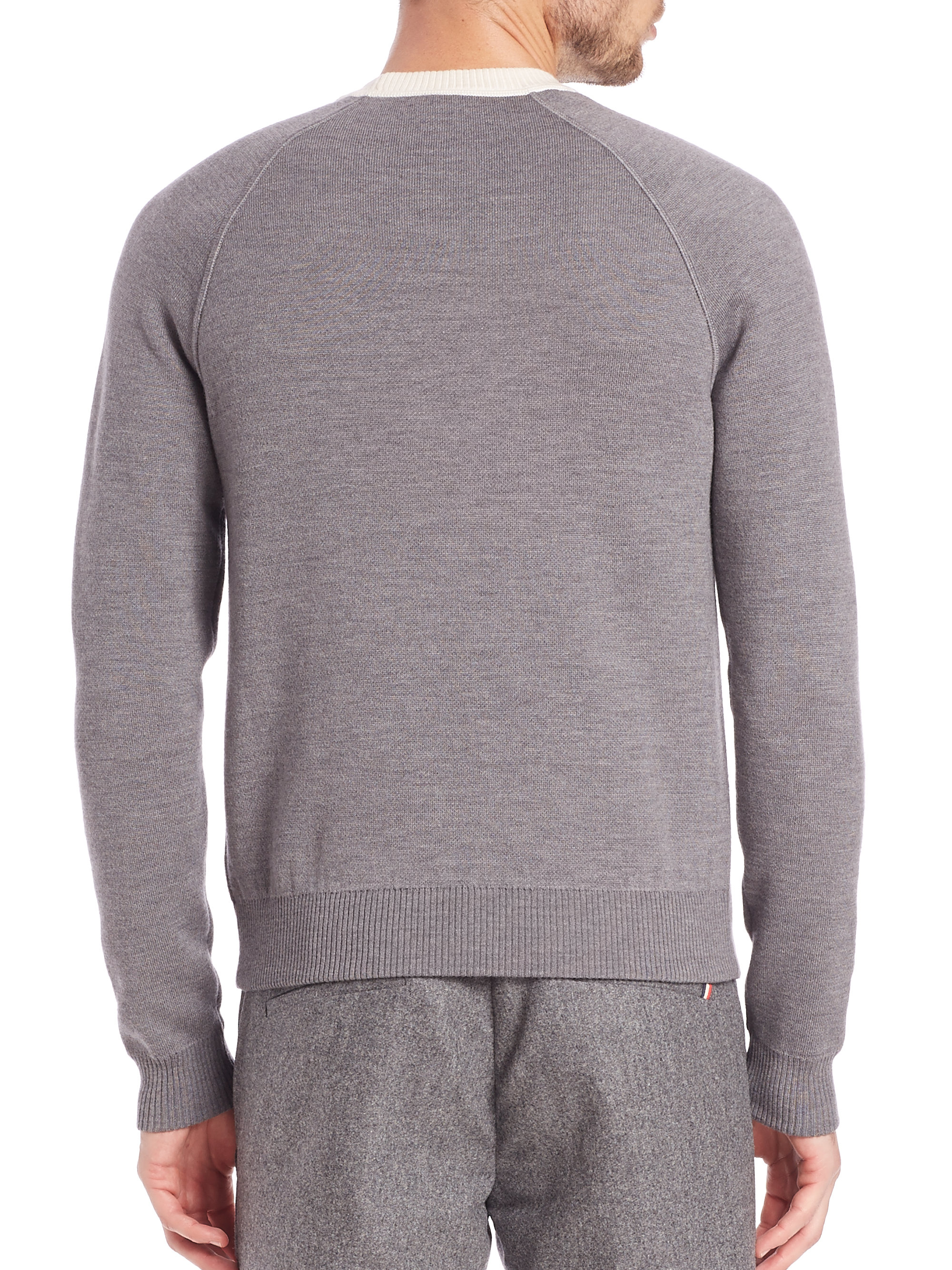 Lyst Moncler Maglione Logo Sweater in Gray for Men