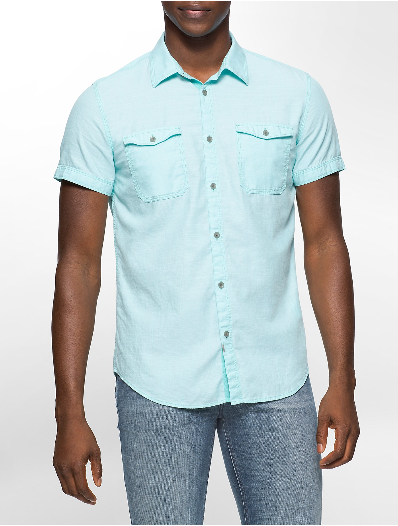 calvin klein men's short sleeve shirts
