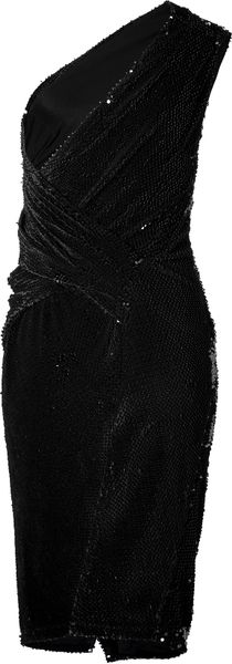 Donna Karan New York Sequined Velvet Dress In Black in Black | Lyst