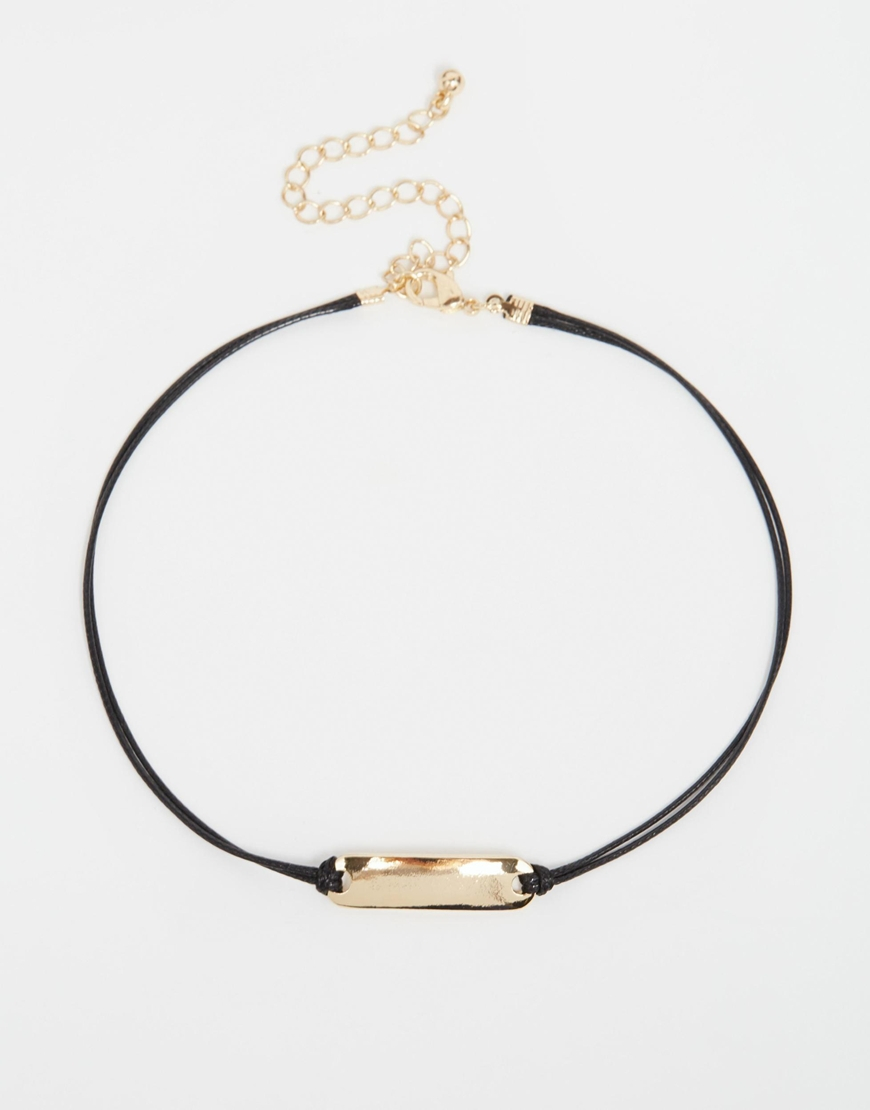 asos black sleek bar cord choker necklace product 3 037506279 normal