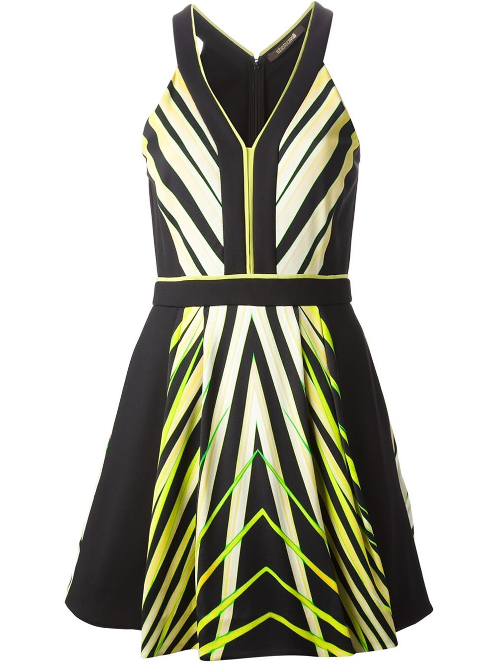 Lyst Roberto Cavalli Stripe Print Dress In Yellow 2682