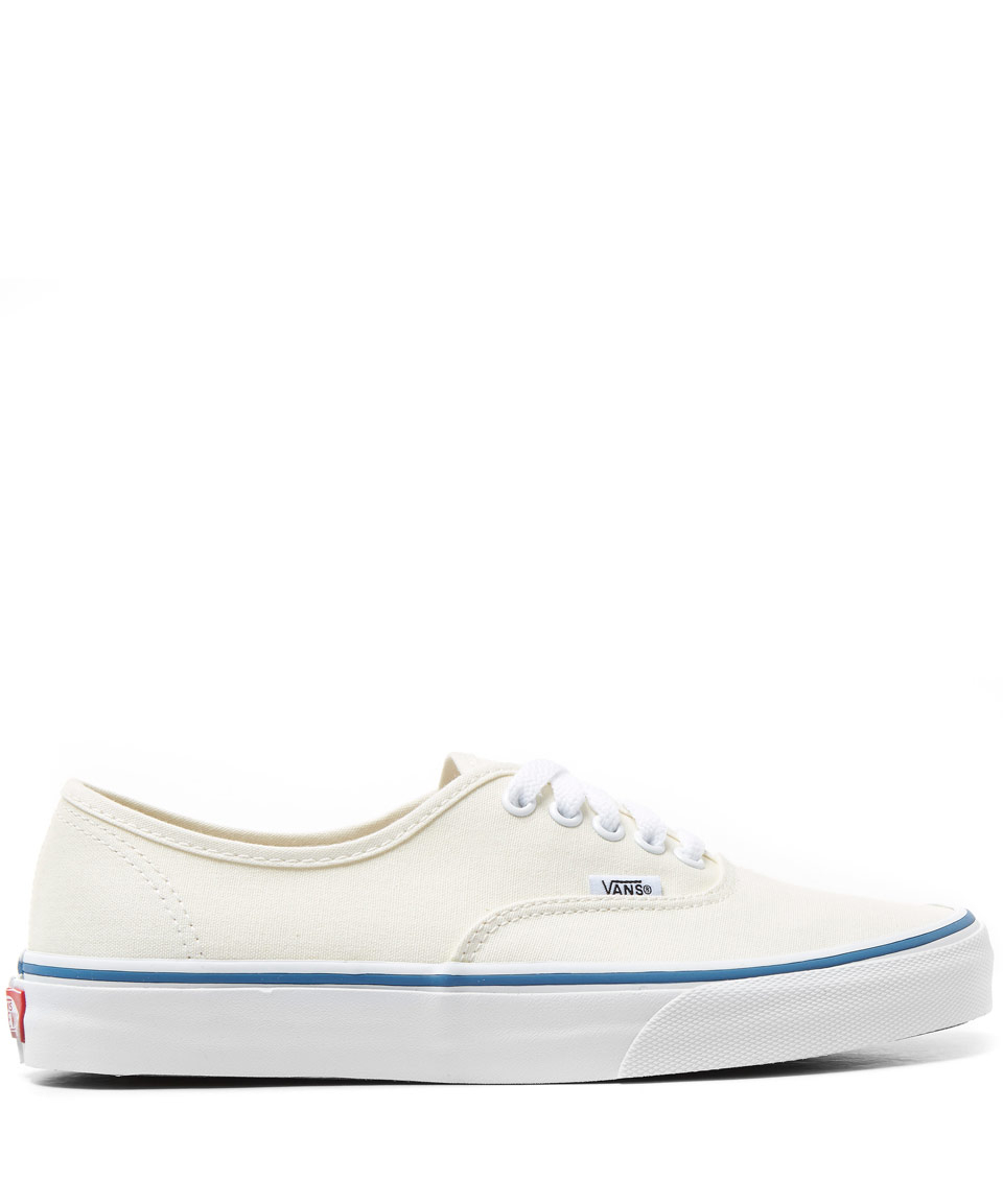 Vans White Authentic Classic Canvas Skate Shoes in White for Men | Lyst