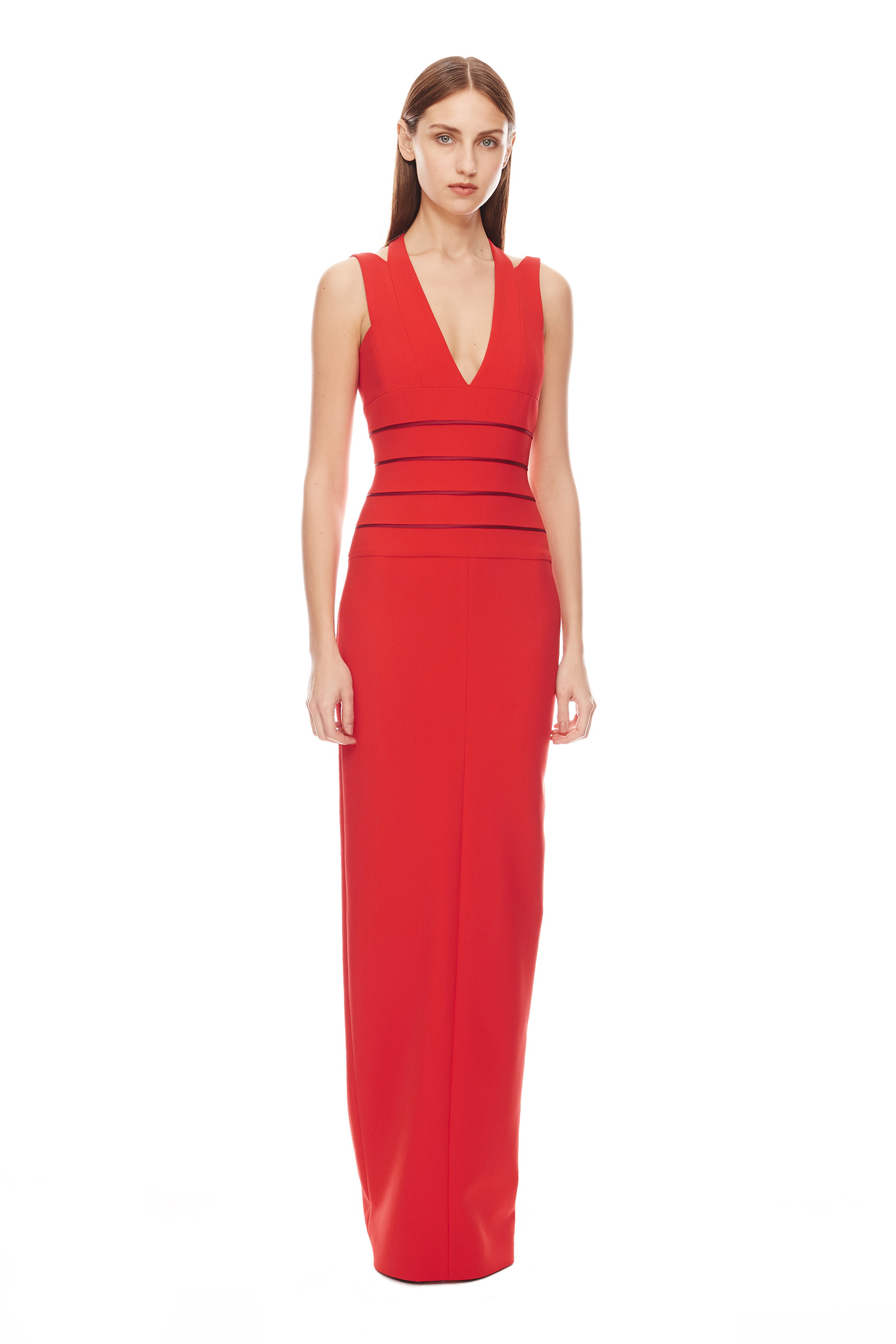 Amanda Wakeley Asayii Lipstick Sculpted Gown In Red Lyst Gallery