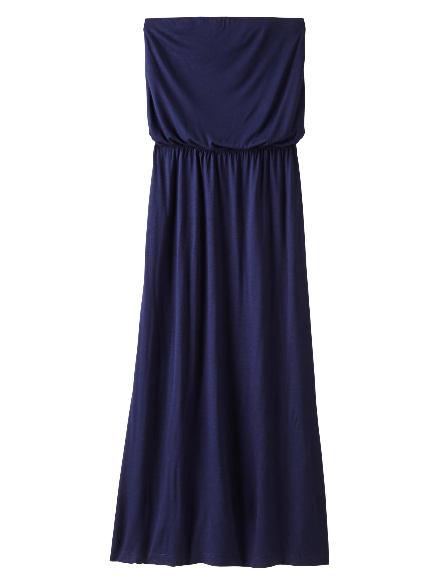 Gap Strapless Maxi Dress in Blue (dark night) | Lyst
