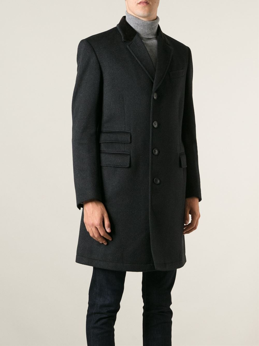 Paul Smith 'Epsom' Coat in Black for Men - Lyst