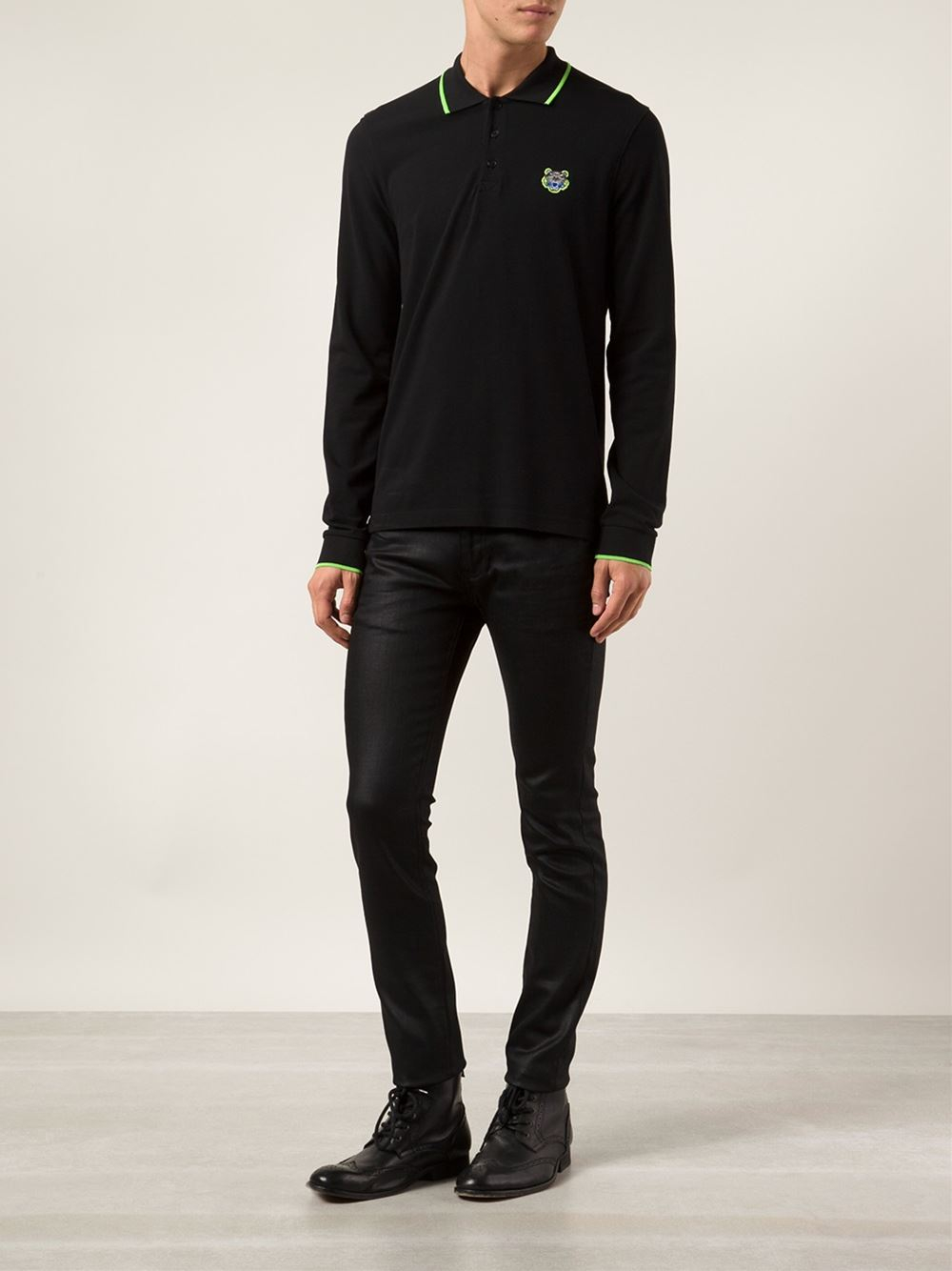 men's kenzo long sleeve polo