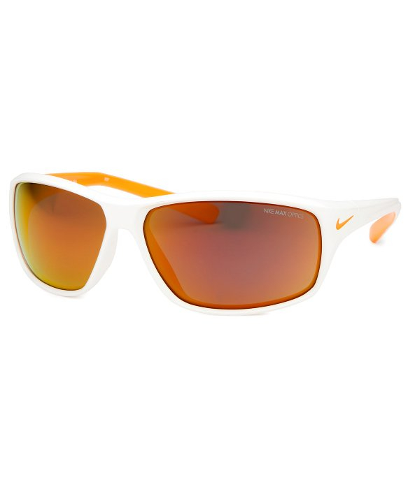 Nike Men's Adrenaline Wraparound White & Neon Orange Sunglasses in