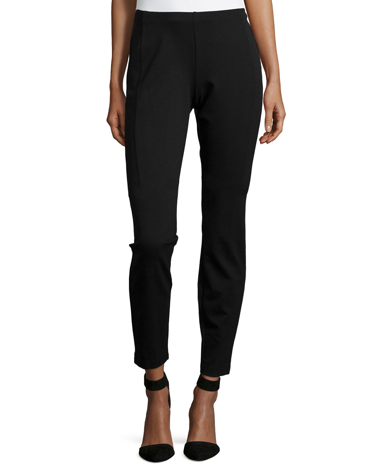 Lyst - Eileen Fisher Heavyweight Knit Slim Pants in Black